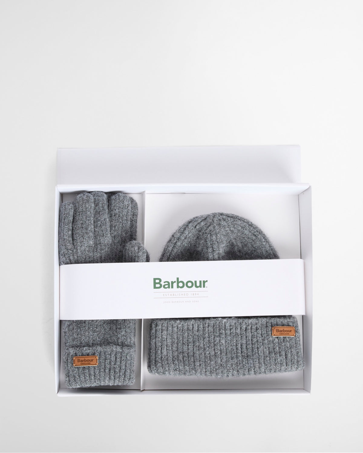 Barbour Pendle & Gloves Gift Set - Mid Grey