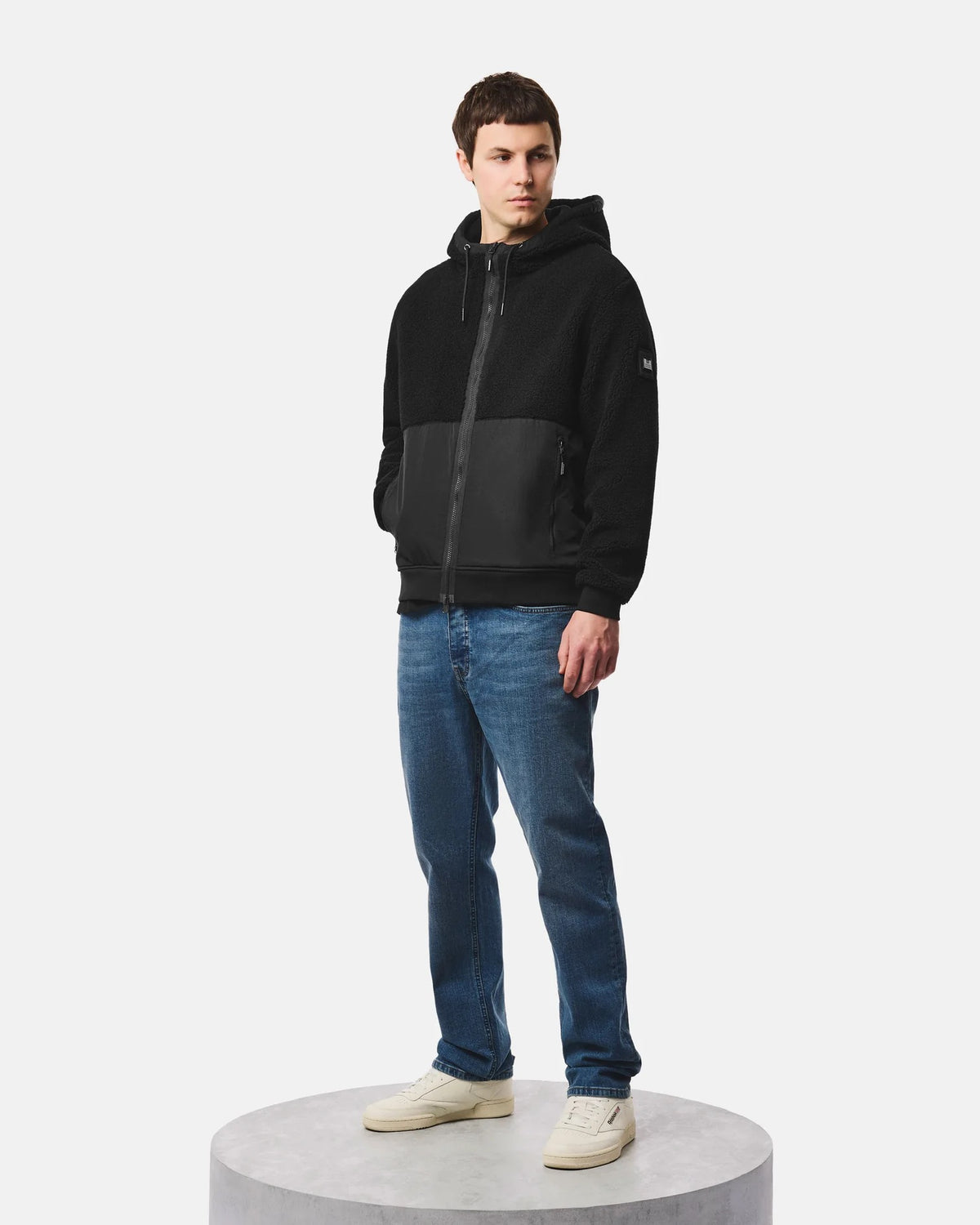 Weekend Offender Debden Zip Through Fleece Hoodie - Black