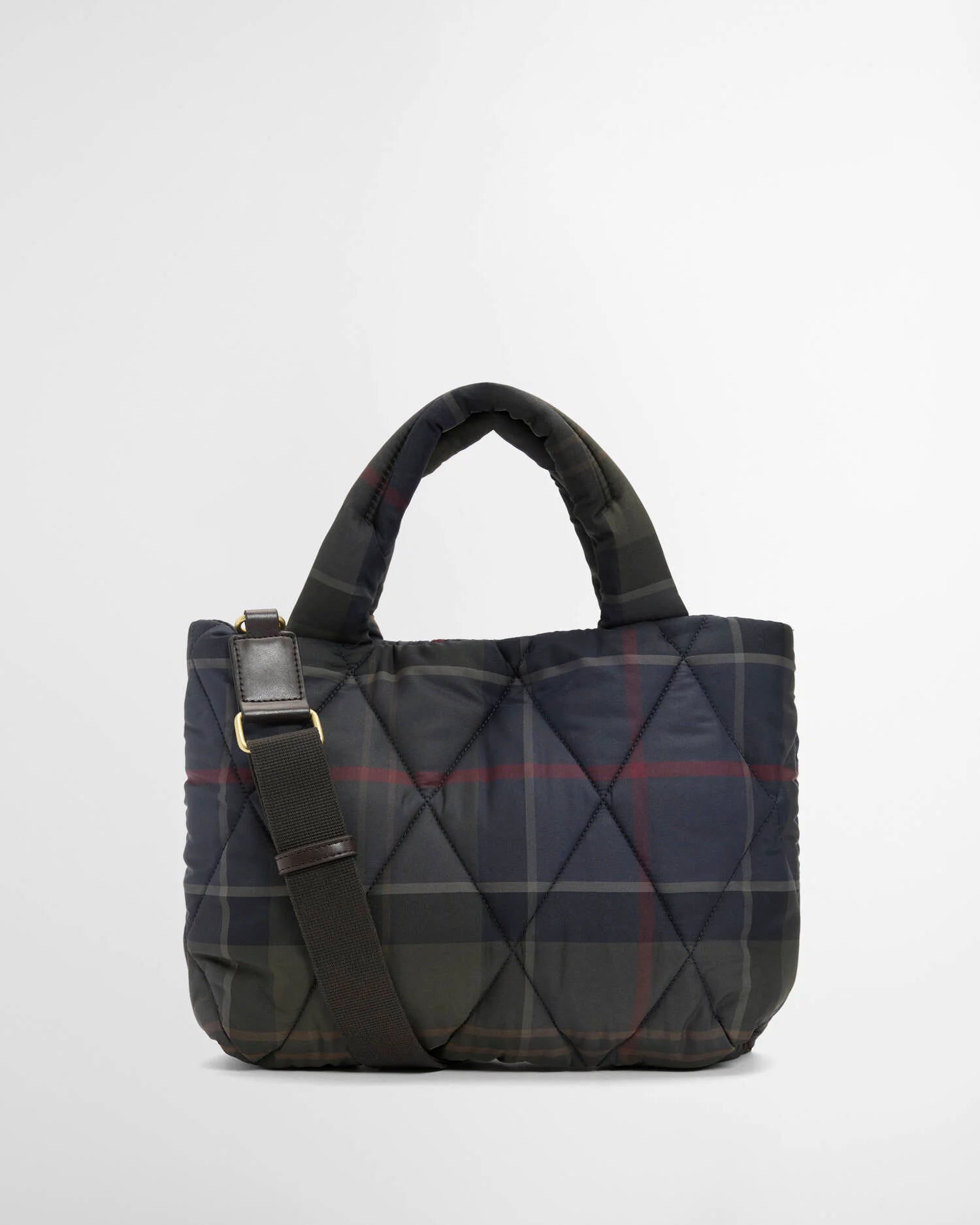 Barbour Tartan Arlene Mini Quilted Tote Bag - Shadow Tartan
