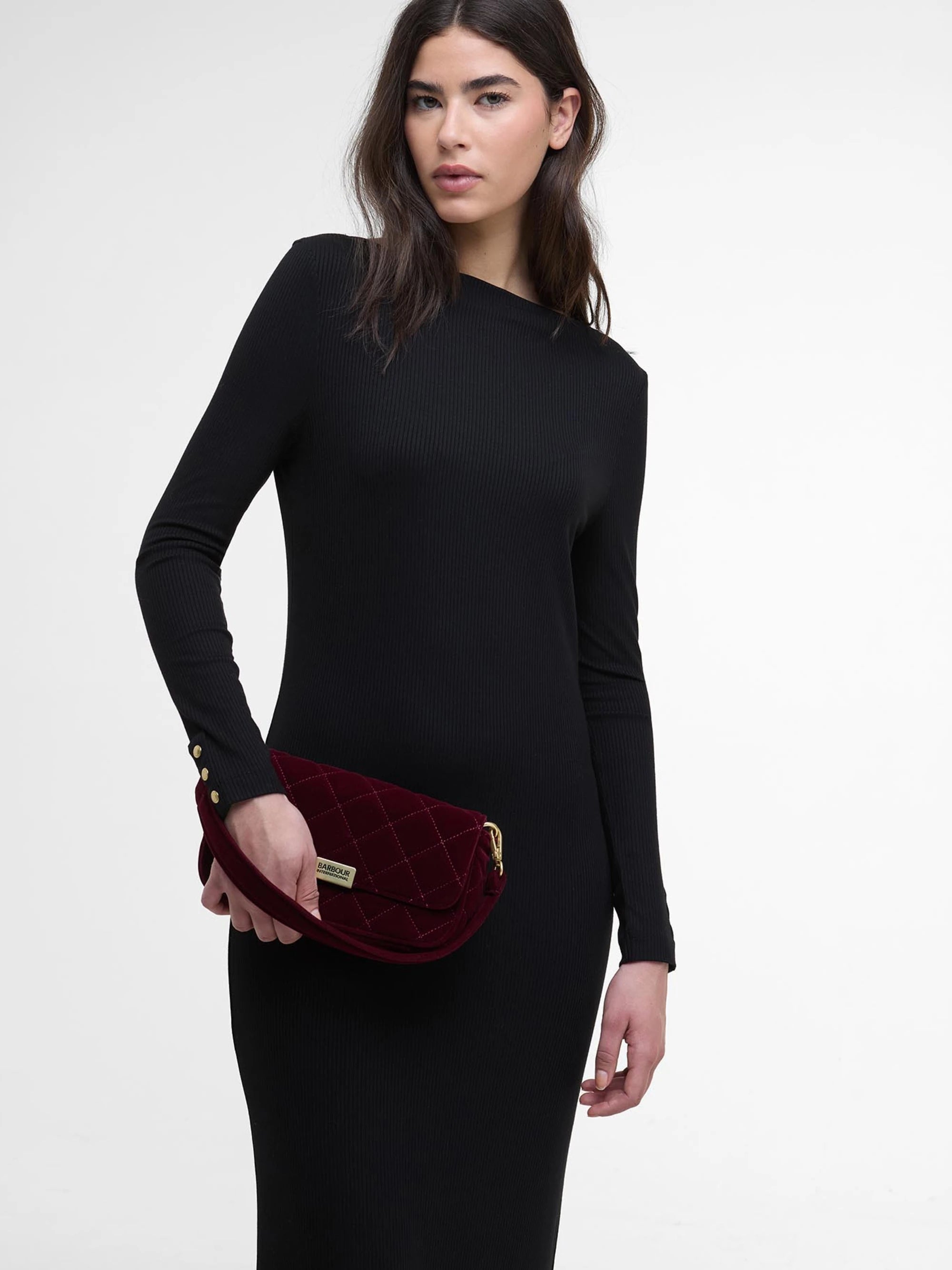 Barbour International Quilted Mini Soho Crossbody Bag - Velvet Burgundy