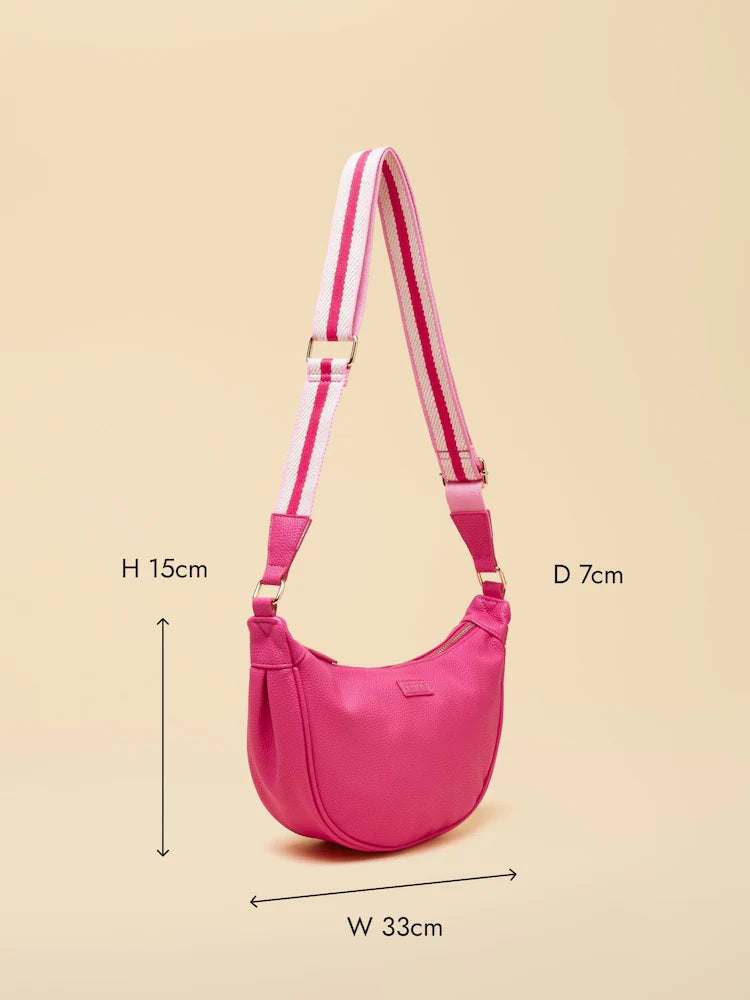 Joules Jade Pink Half Moon Adjustable Cross-Body Bag
