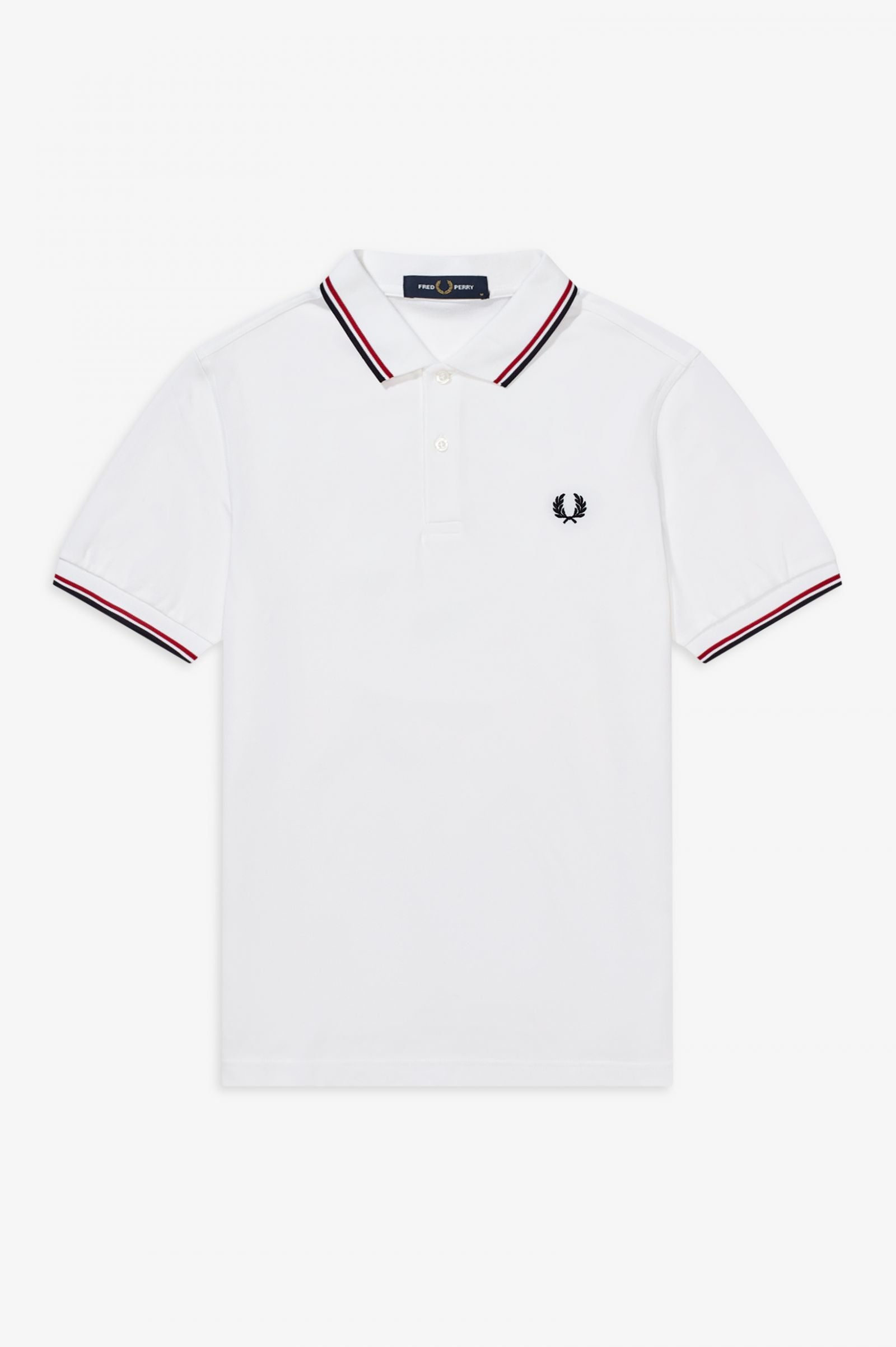 Fred Perry Twin Tipped Polo Shirt - White/ Red/ Navy