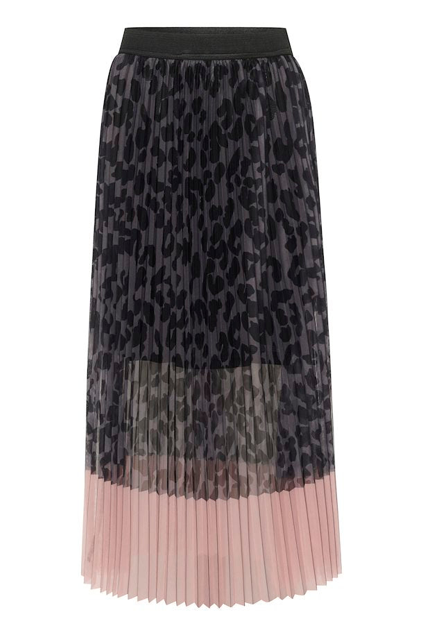 Culture Chancy Skirt - Grey Leopard/Pink