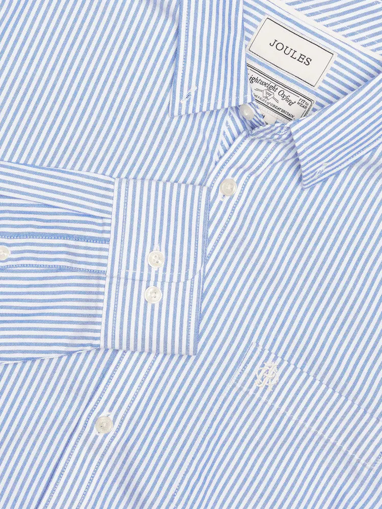 Joules Blue Striped Classic Fit Oxford Shirt