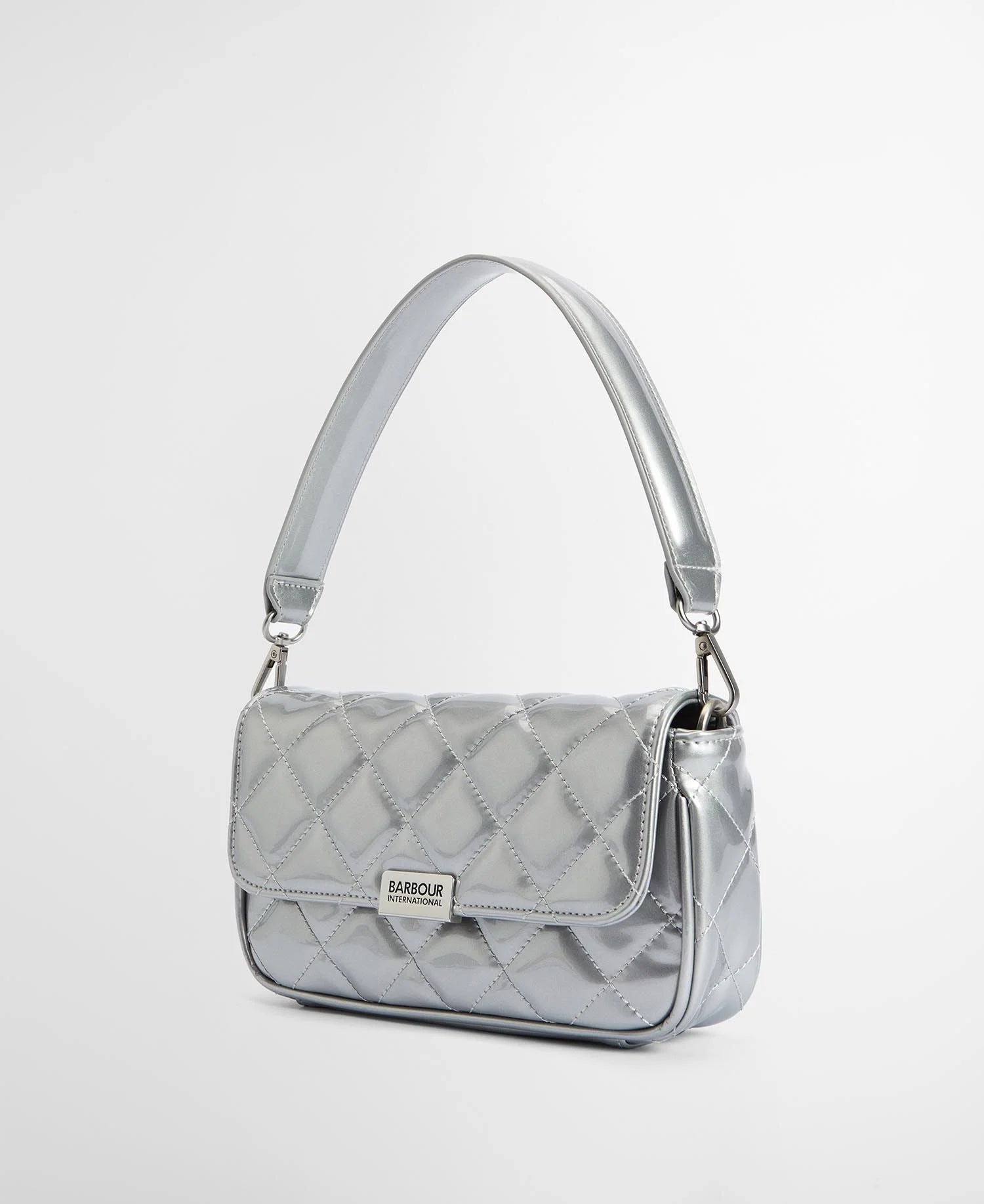 Barbour International Quilted Mini Soho Crossbody Bag - High Shine Silver