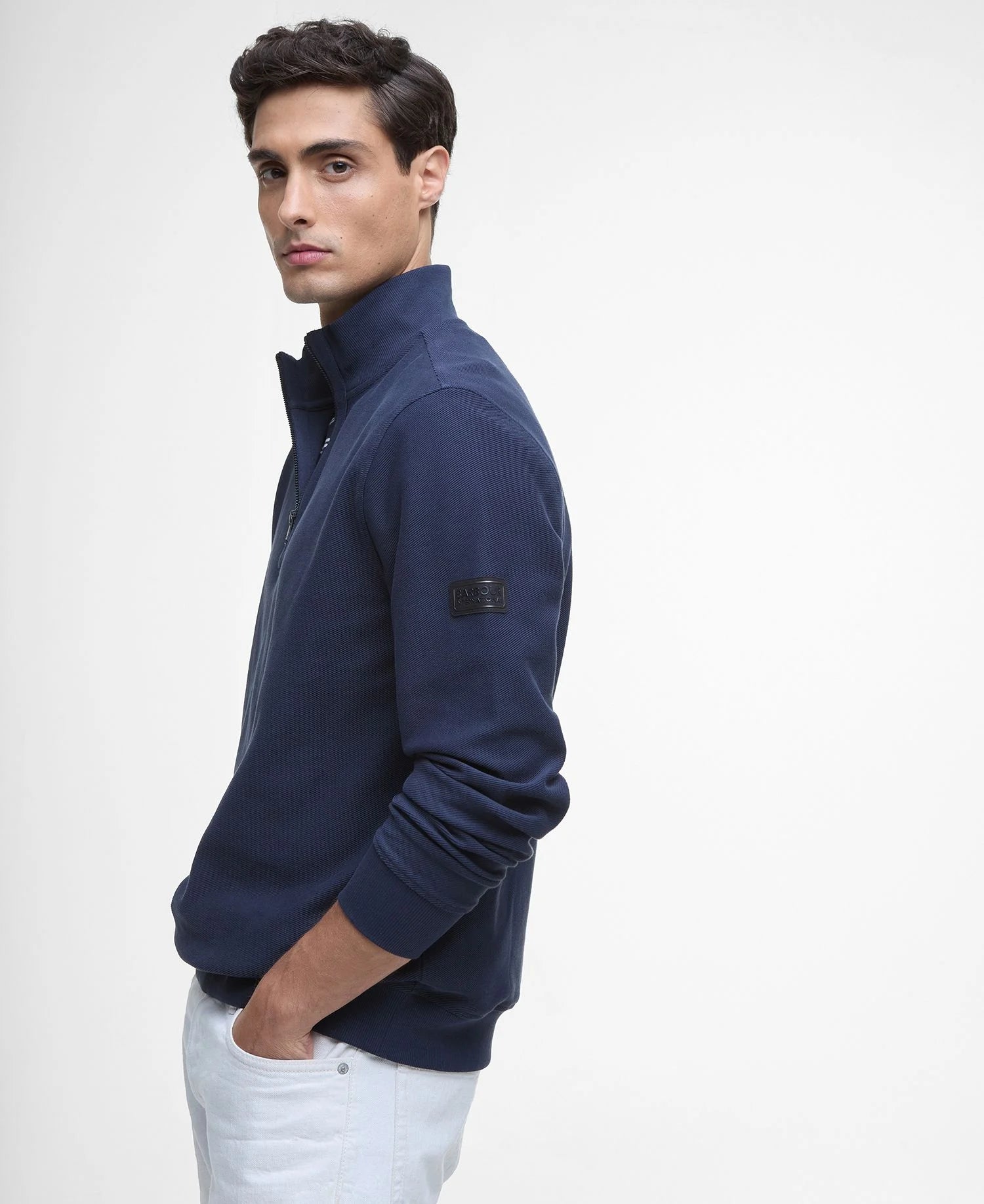 Barbour International Samuel Funnel Neck Half Zip Sweatshirt - Navy