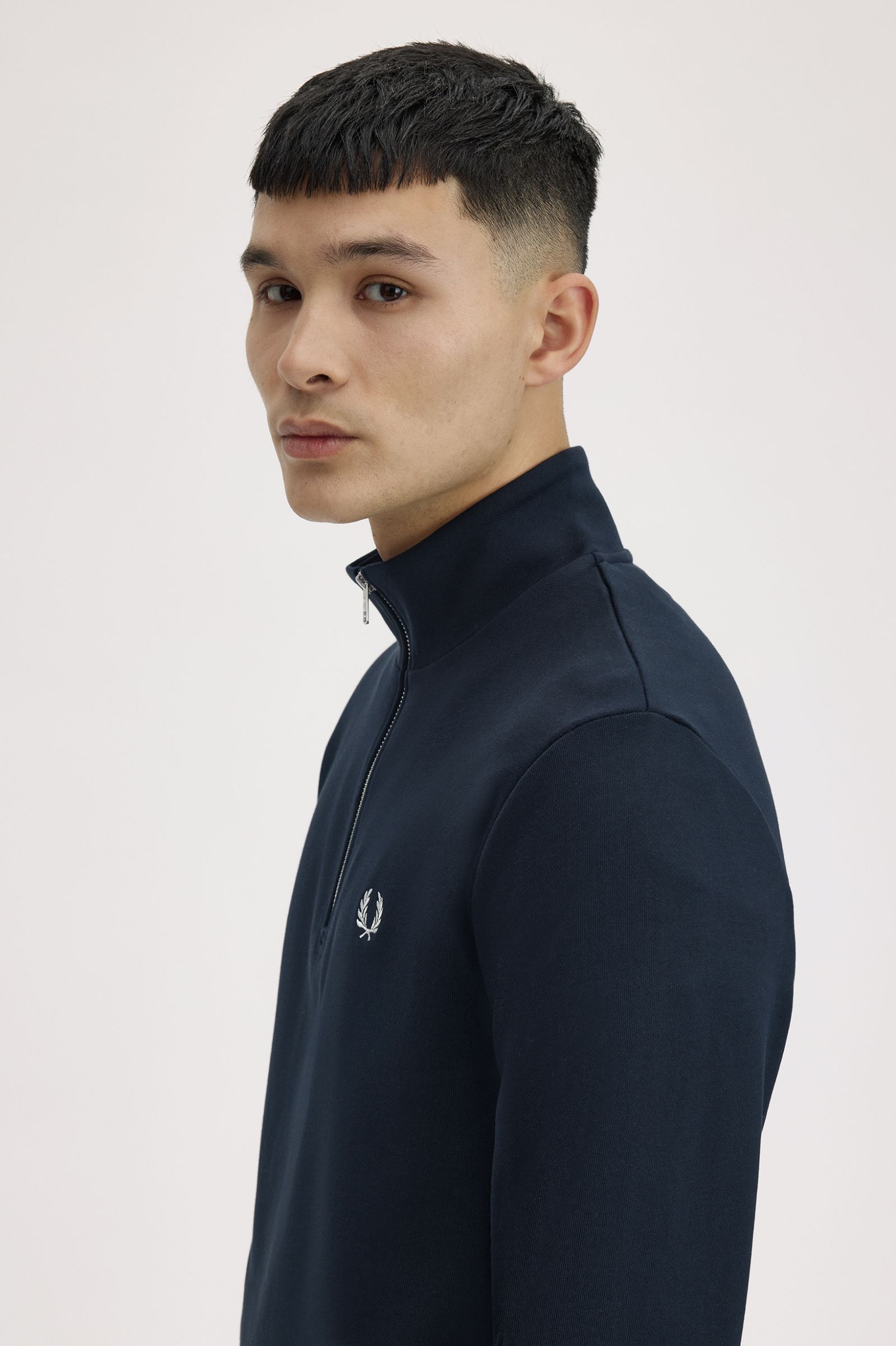 Fred Perry Half Zip Sweatshirt - Navy