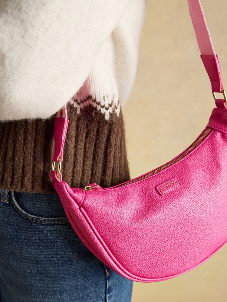 Joules Jade Pink Half Moon Adjustable Cross-Body Bag