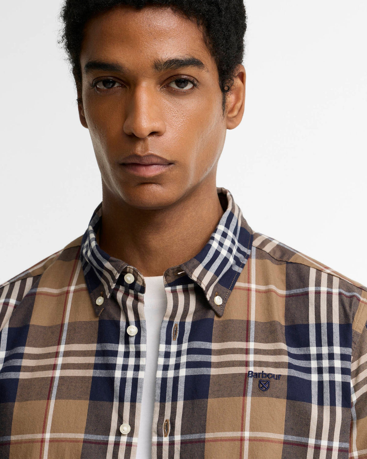 Barbour Edgar Tailored Checked Shirt - Stone
