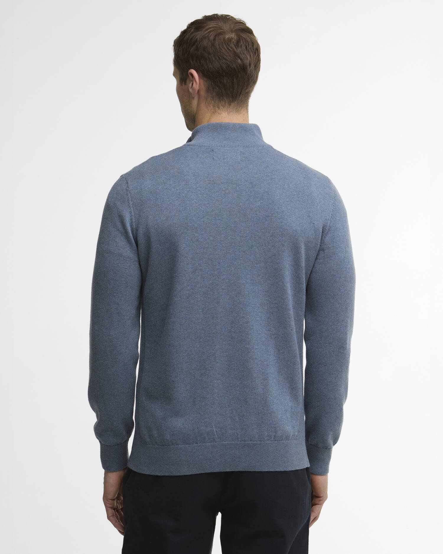 Barbour Cotton Half Zip Knitted Jumper - Dusk Blue