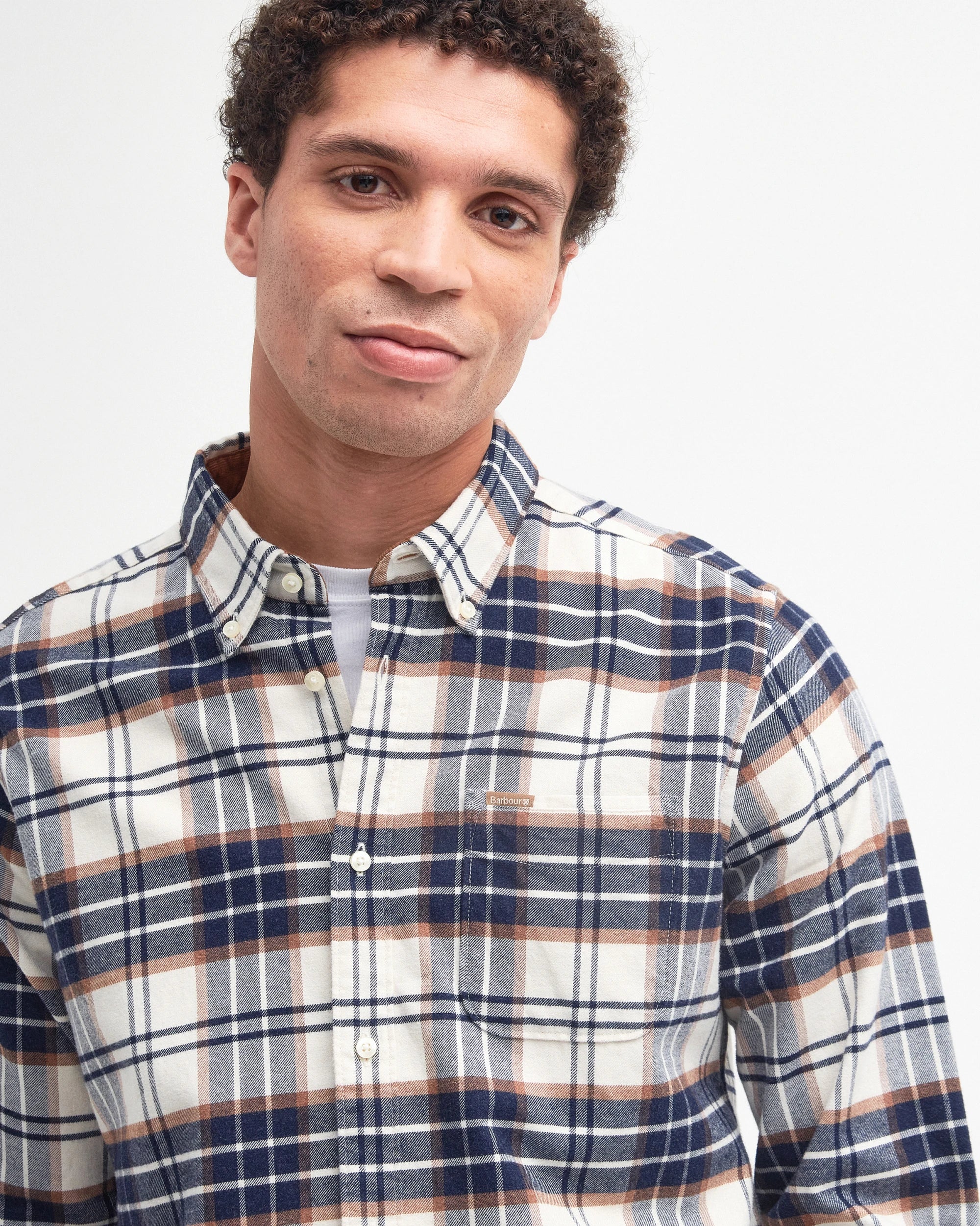 Barbour Portdown Tailored Checked Shirt - Ecru