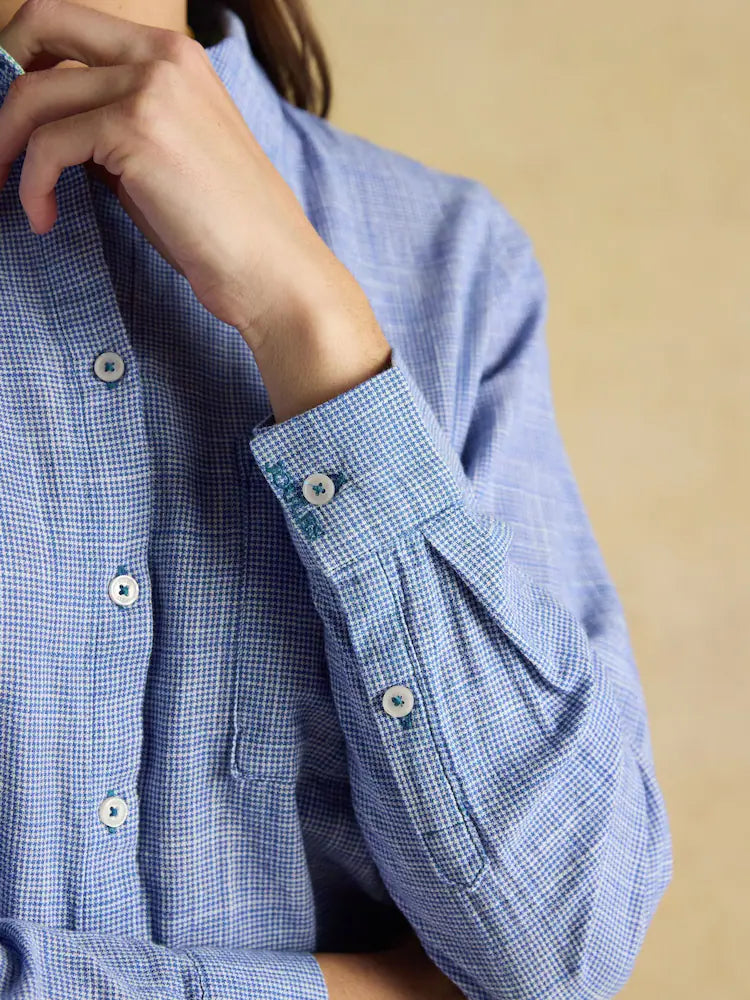 Joules Ida Blue Long Sleeve Cotton Shirt