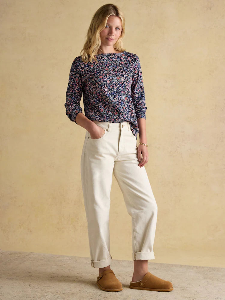 Joules Harbour Multi Boat Neck Printed Top - Ditsy