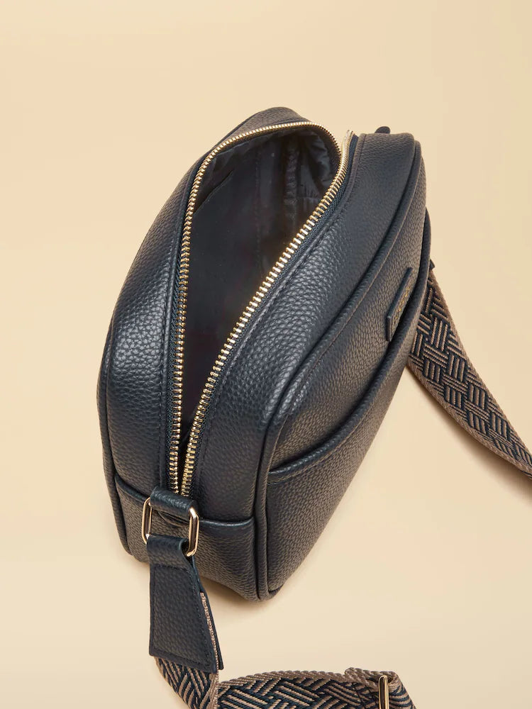 Joules Trent Navy & Gold Cross Body Bag with Adjustable Thick Strap