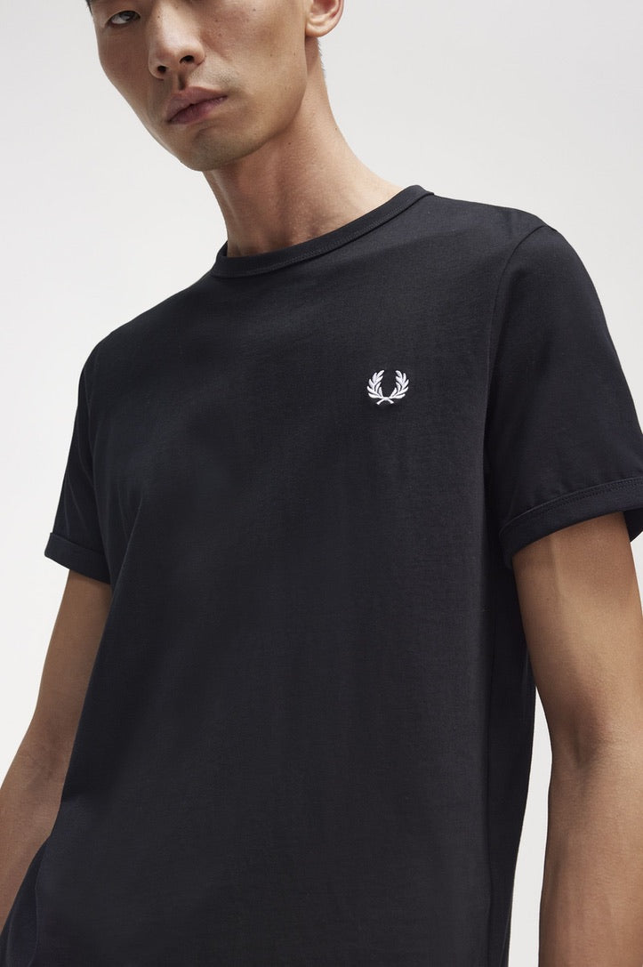 Fred Perry Ringer T-Shirt - Black