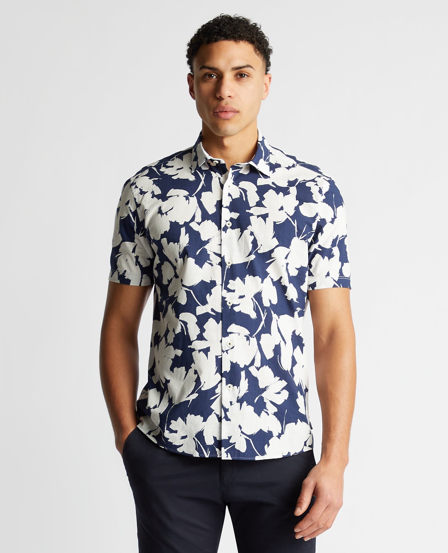 Remus Uomo Parker Short Sleeved Shirt - Navy