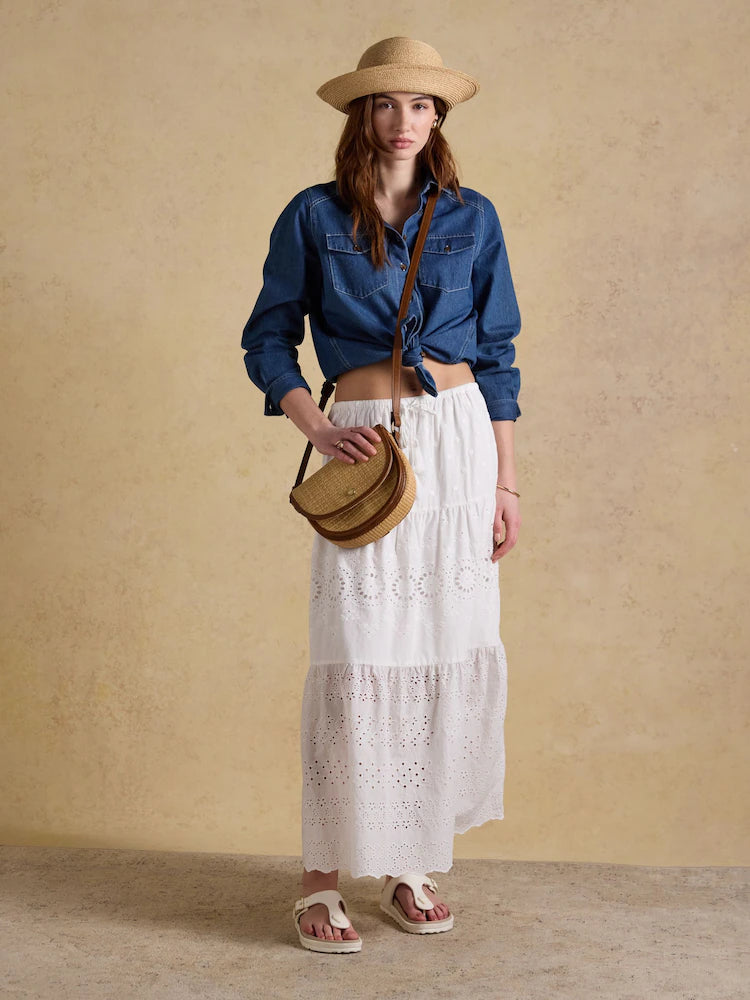 Joules Daphne Neutral Straw Effect Bag