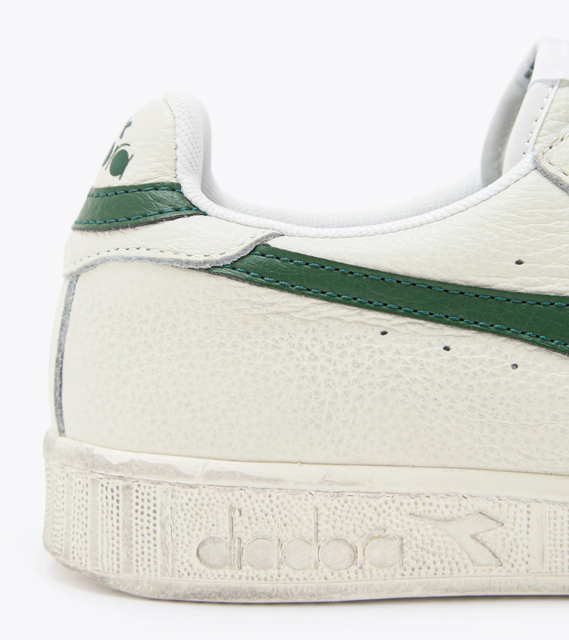 Diadora Game L Low Waxed Trainers - White/Foliage Green