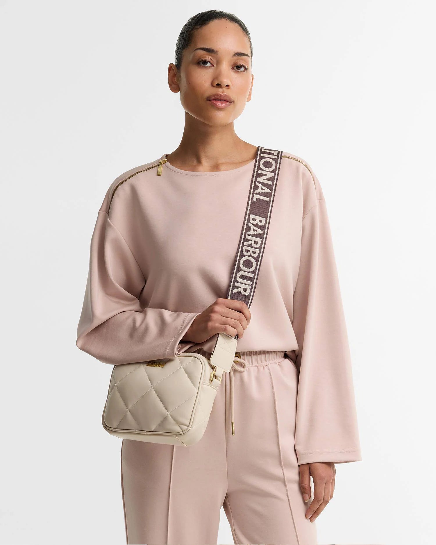 Barbour International Soft Quilt Sloan Crossbody Bag - Moonbeam