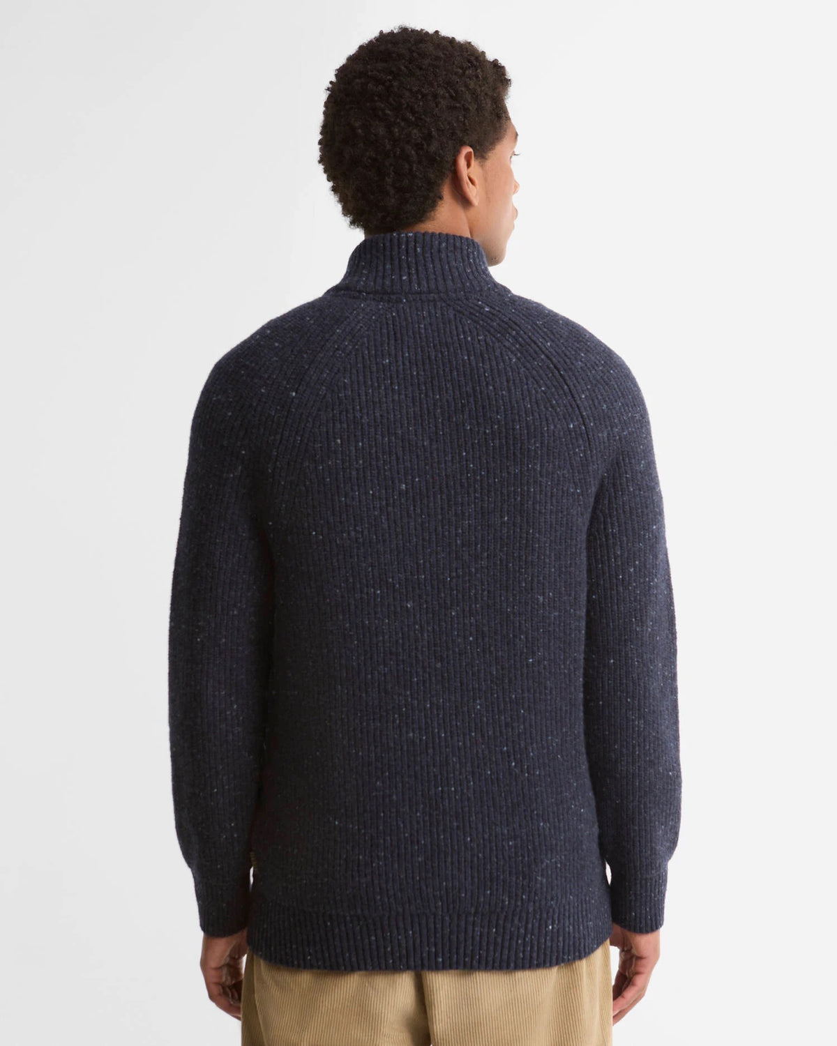 Barbour Essentials Fleck Half Zip Jumper - Navy