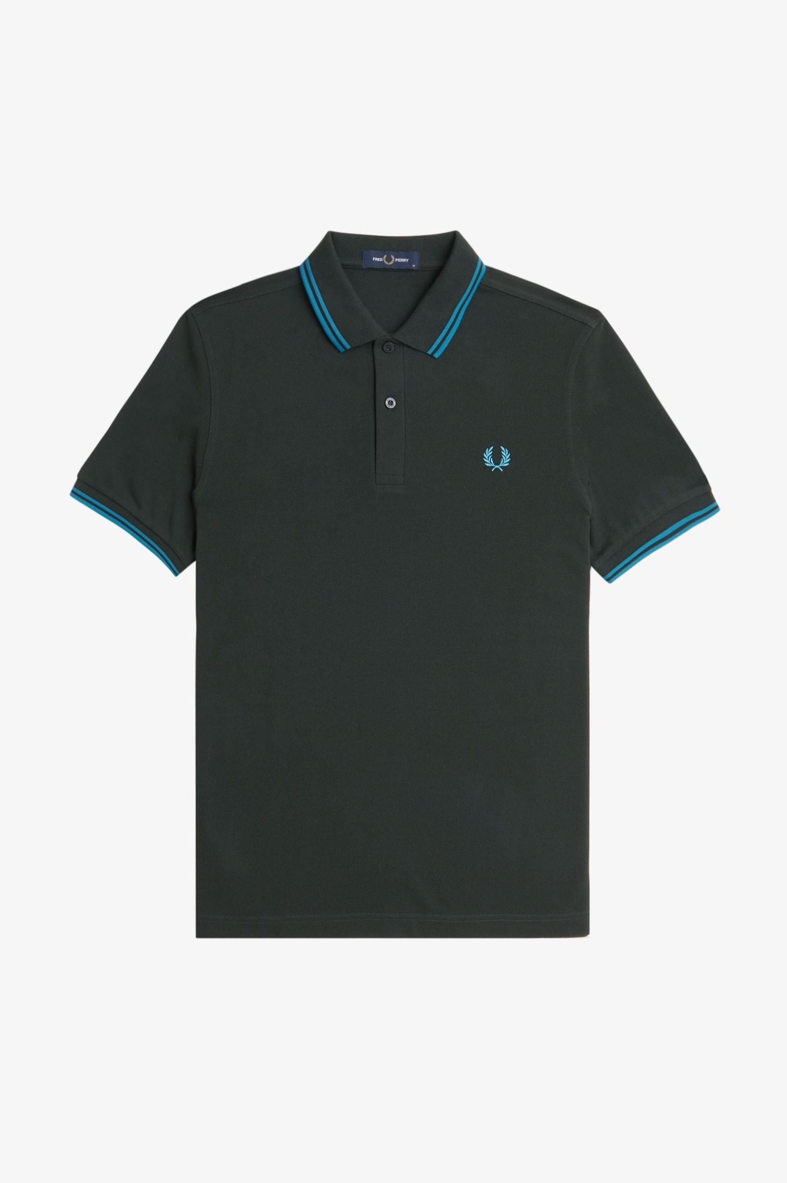 Fred Perry Twin Tipped Polo Shirt - NIght Green/Ocean Blue