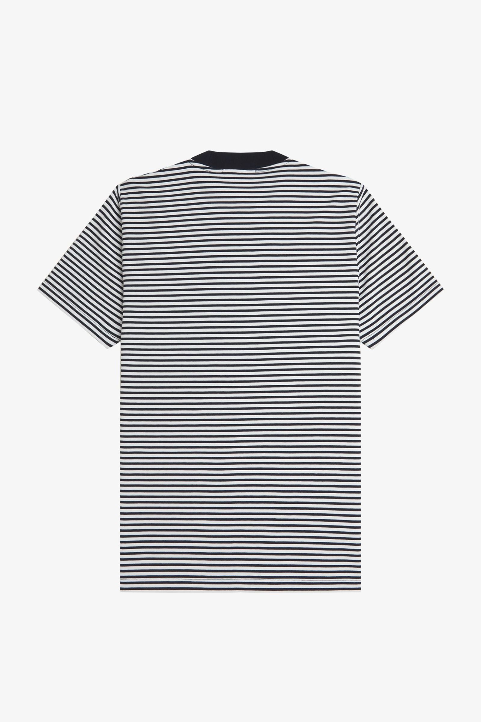 Fred Perry Fine Stripe T-Shirt - Navy/Snow White