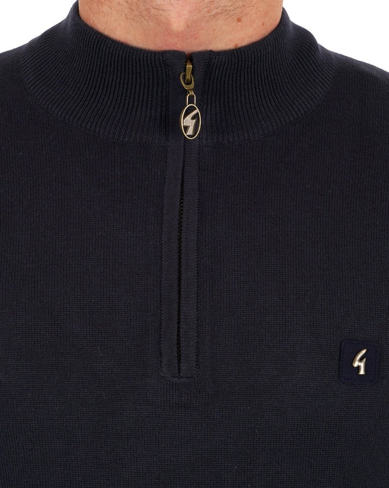 Gabicci Naxton Quarter Zip Jumper - Navy
