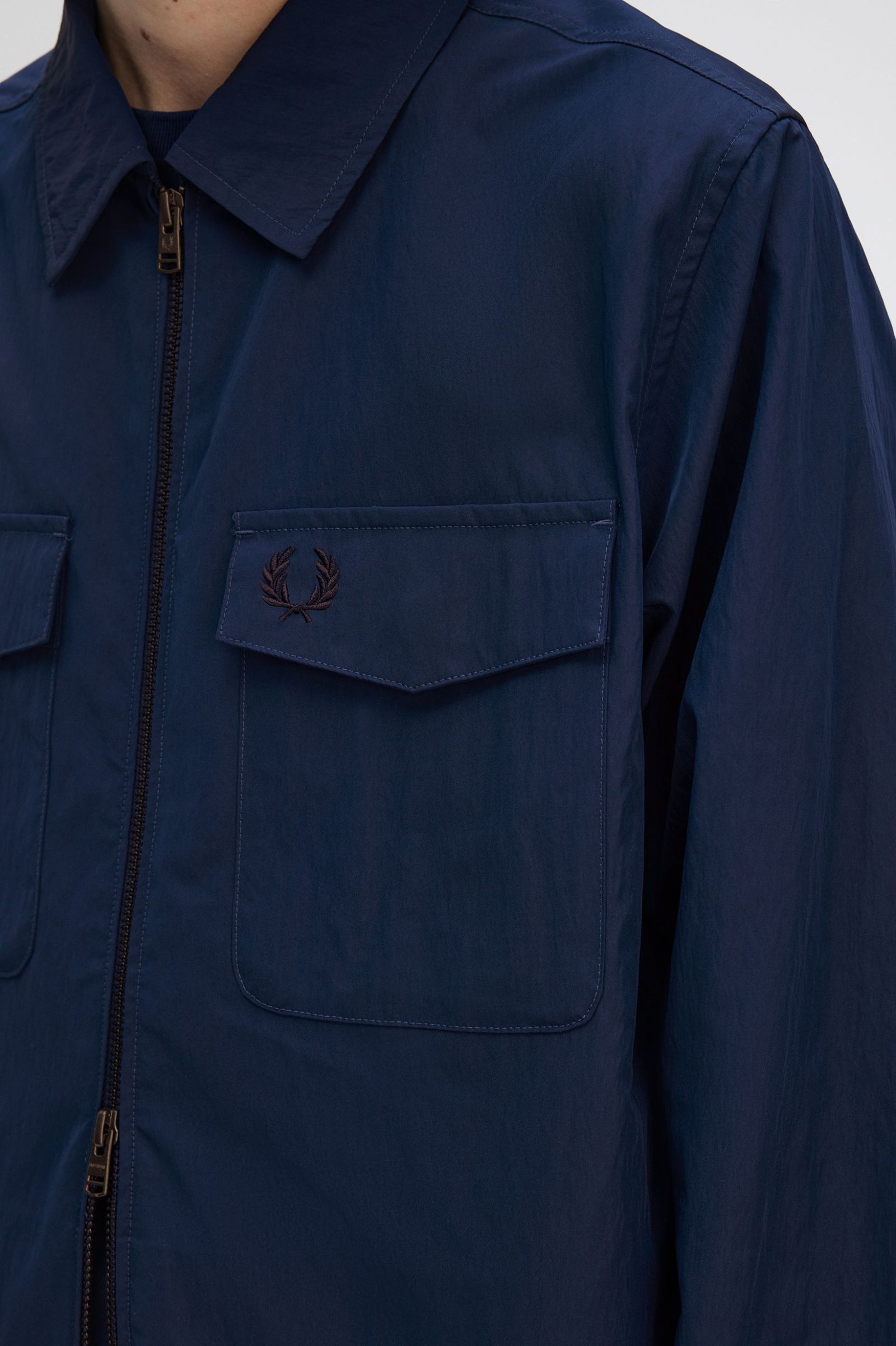 Fred Perry Zip Through Overshirt - Navy
