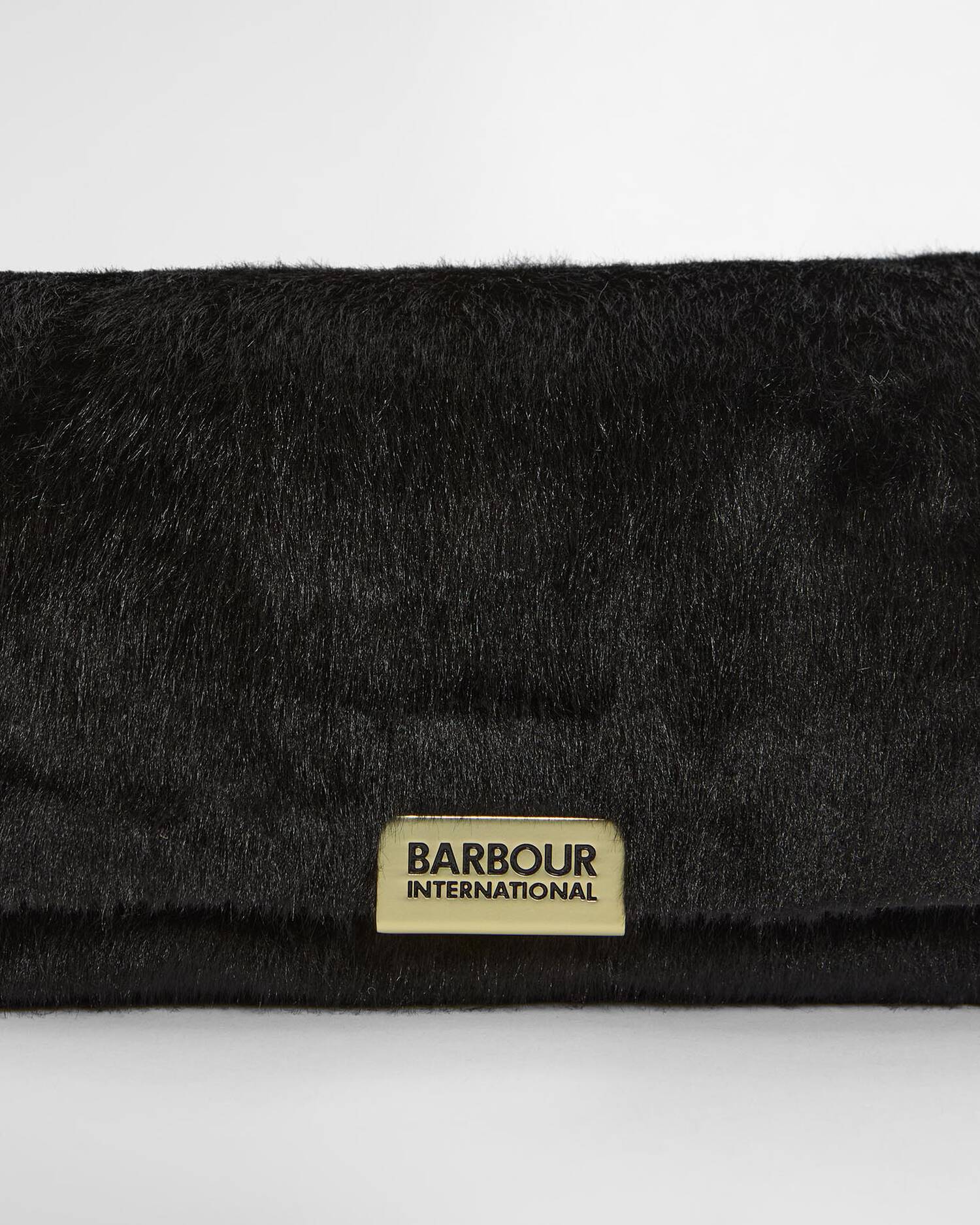 Barbour International Faux Fur Crossbody Bag - Black