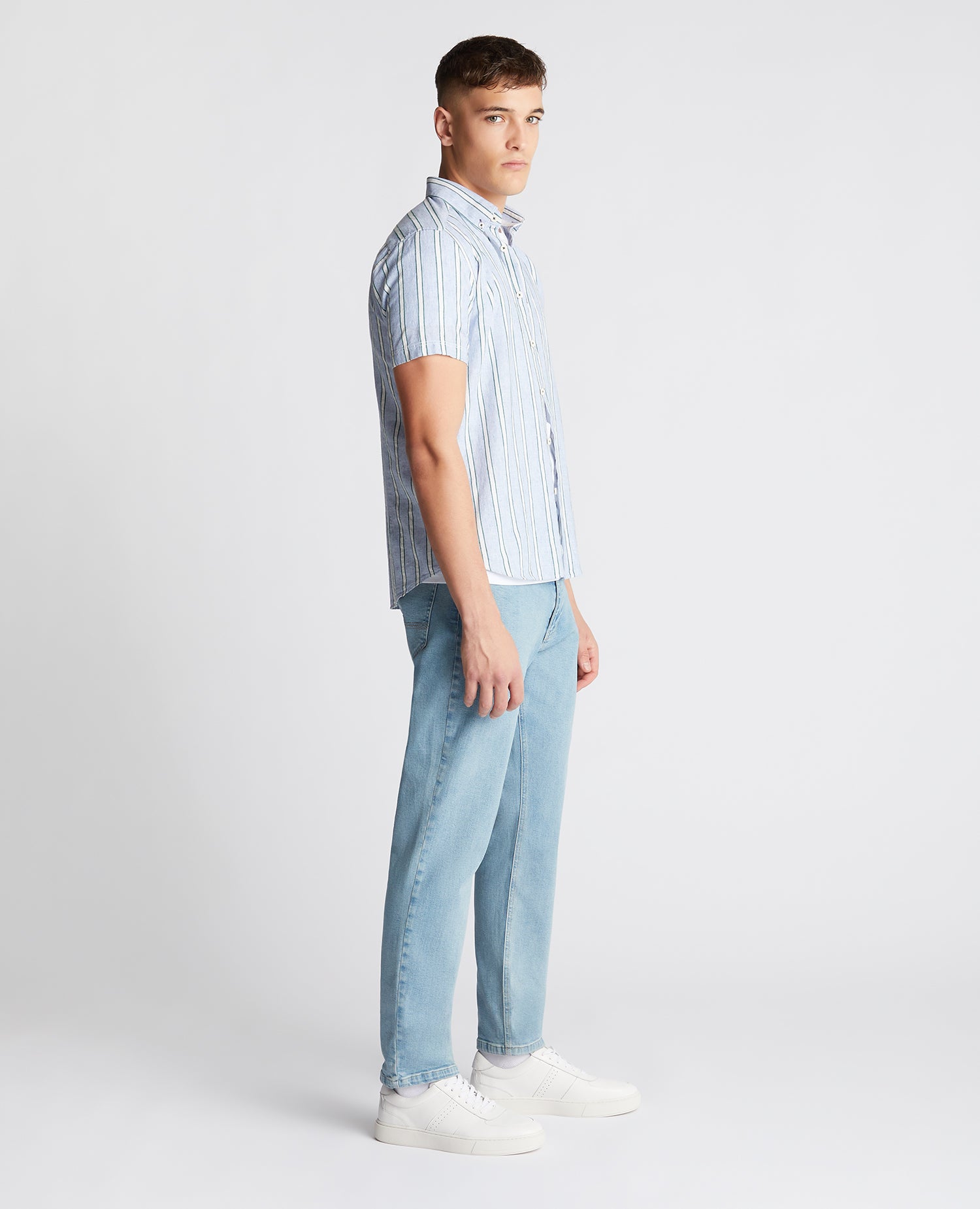 Remus Uomo Ashton Short Sleeved Shirt - Light Blue