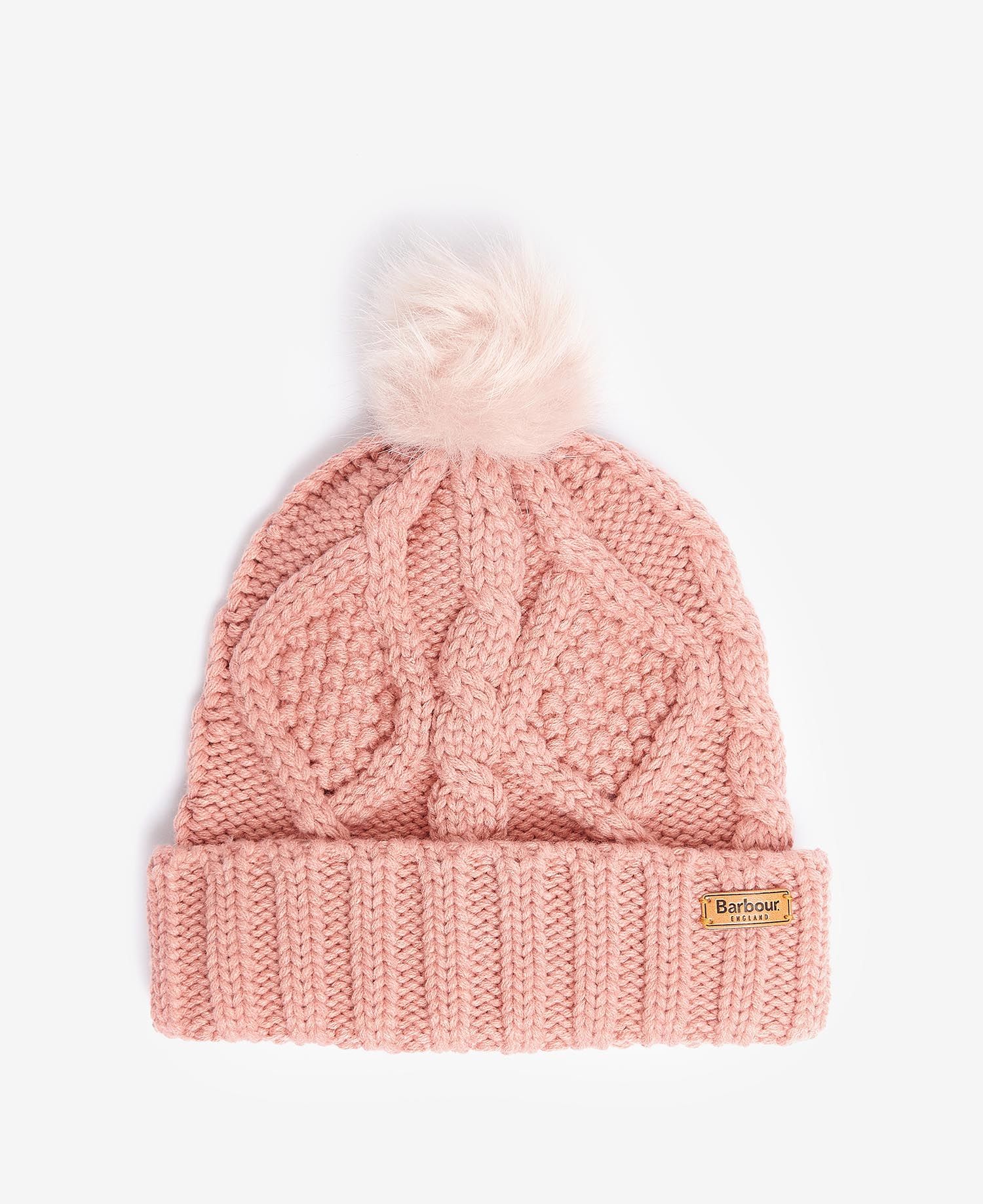 Barbour Ridley Beanie & Scarf Set - Dusty Pink