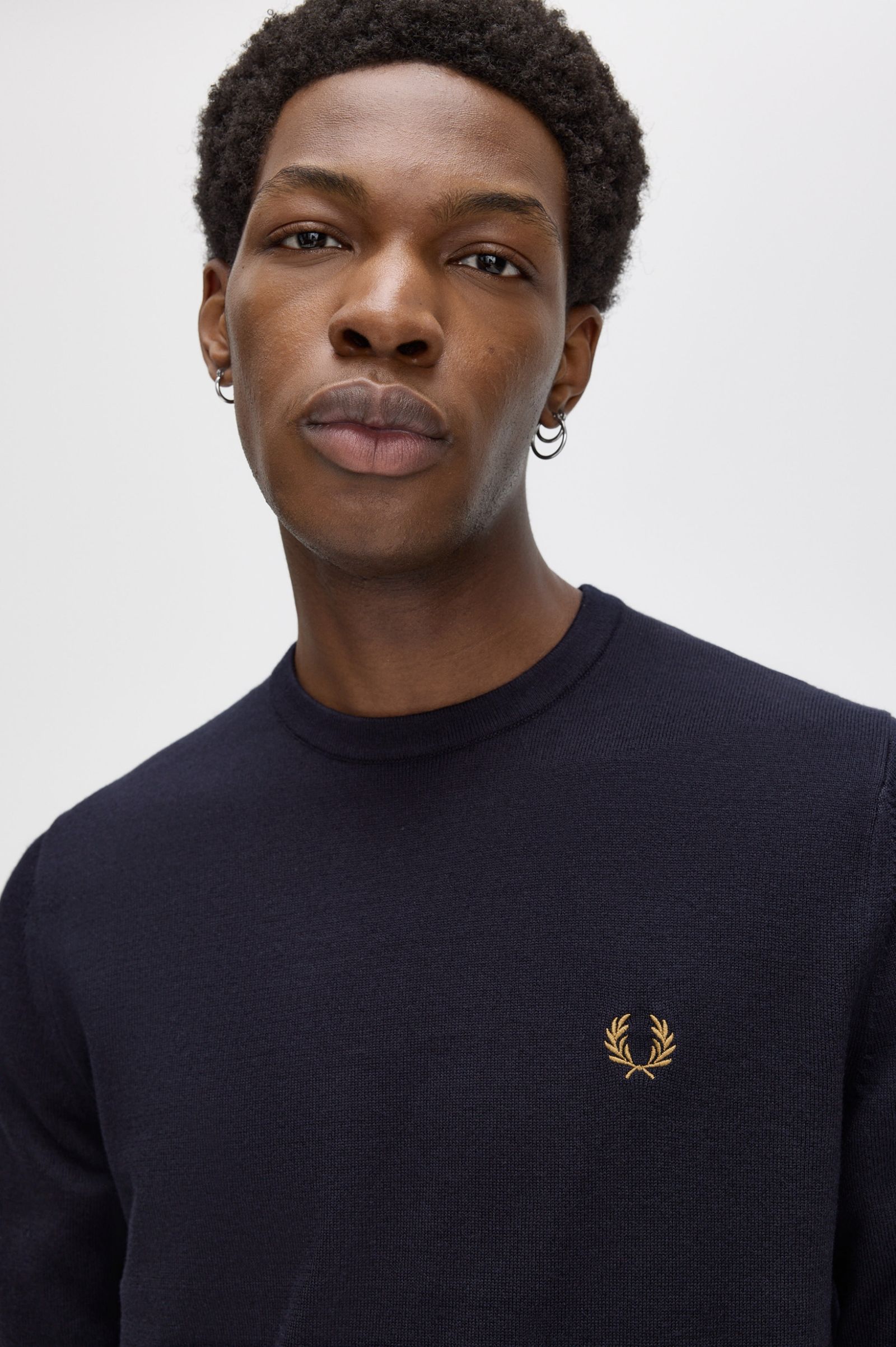 Fred Perry Classic Crew Neck Jumper - Navy
