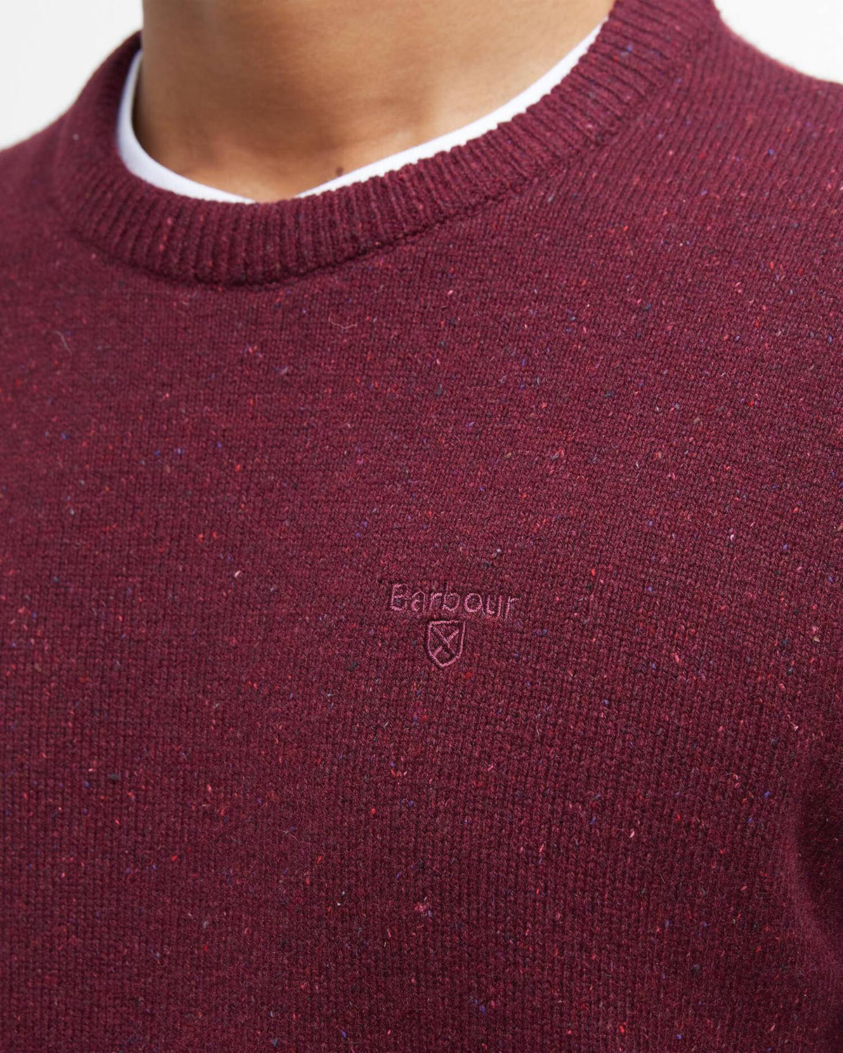 Barbour Essential Tisbury Crew-Neck Jumper - Ruby