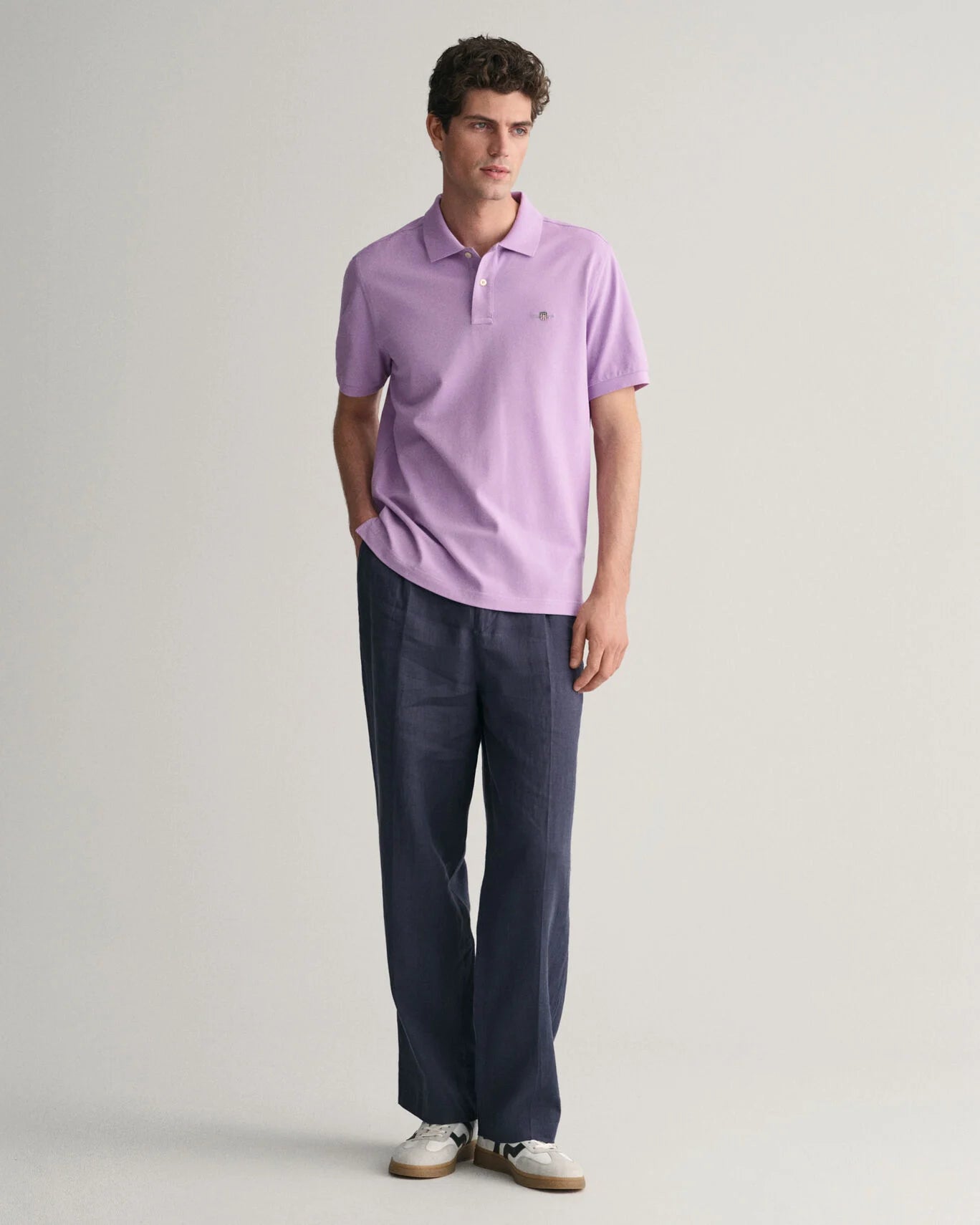 Gant Regular Shield Pique Polo Shirt - Orchid Lilac