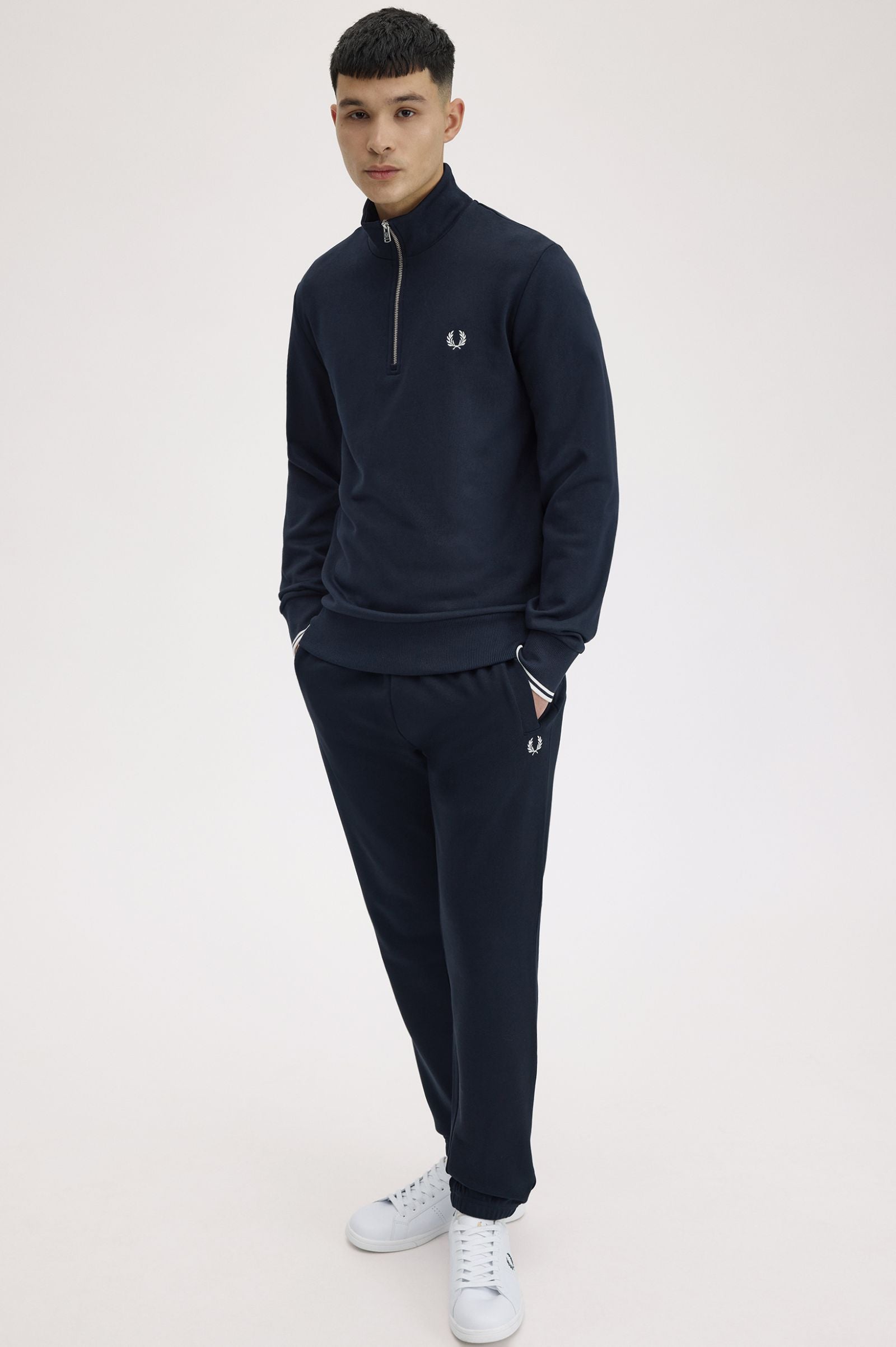 Fred Perry Half Zip Sweatshirt - Navy
