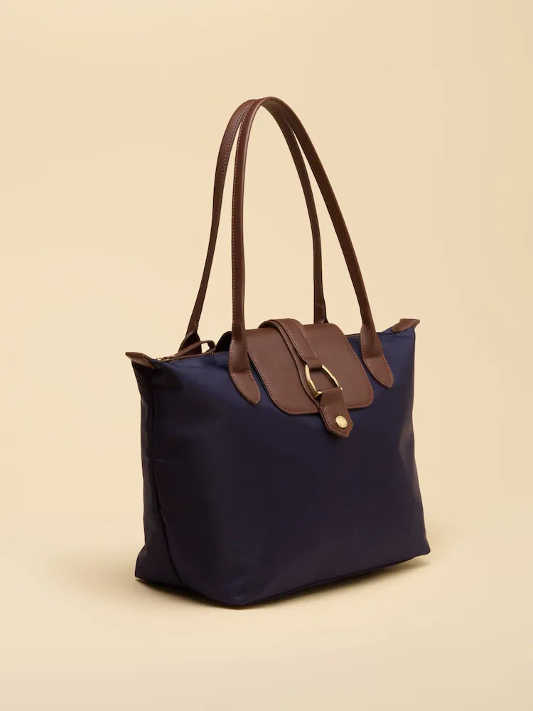 Joules Edie Navy Zip Top Shopper Bag