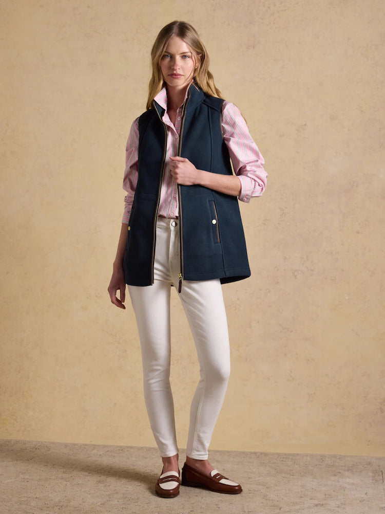 Joules Heritage Navy Blue Longline Polar Fleece Gilet
