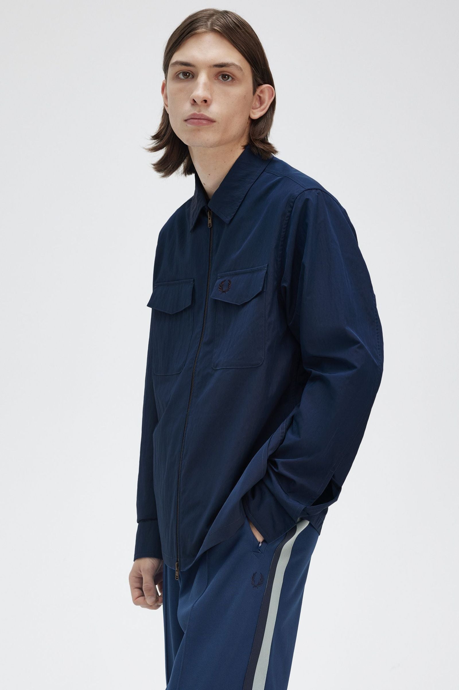 Fred Perry Zip Through Overshirt - Navy