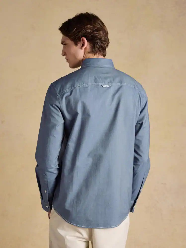 Joules Classic Fit Chambray Blue Cotton Oxford Shirt