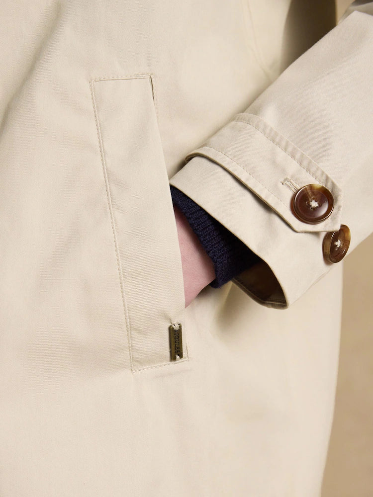 Joules Rainmore Neutral Button Through Waterproof Raincoat