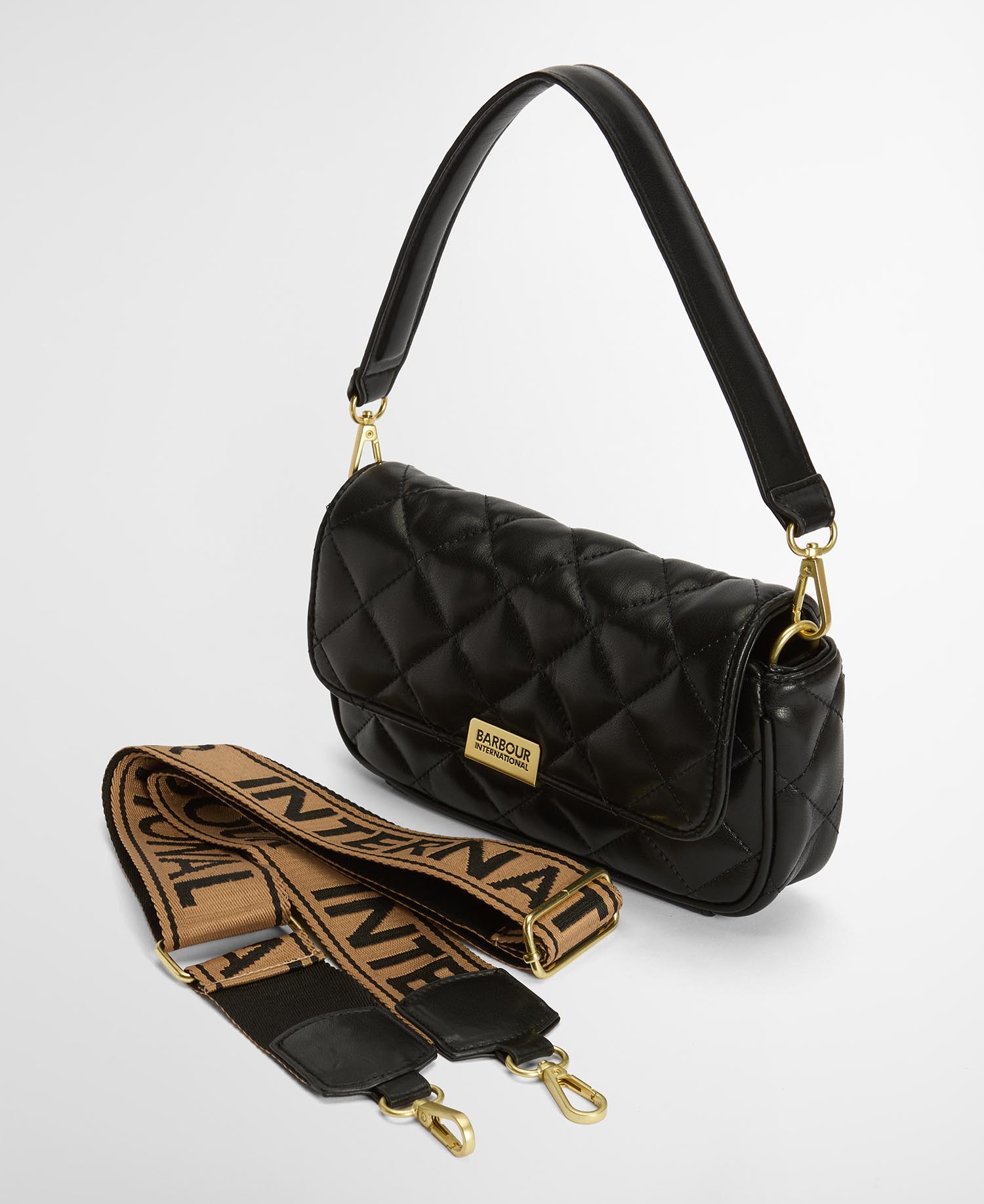 Barbour International Soft Quilt Mini Soho Crossbody Bag - Black