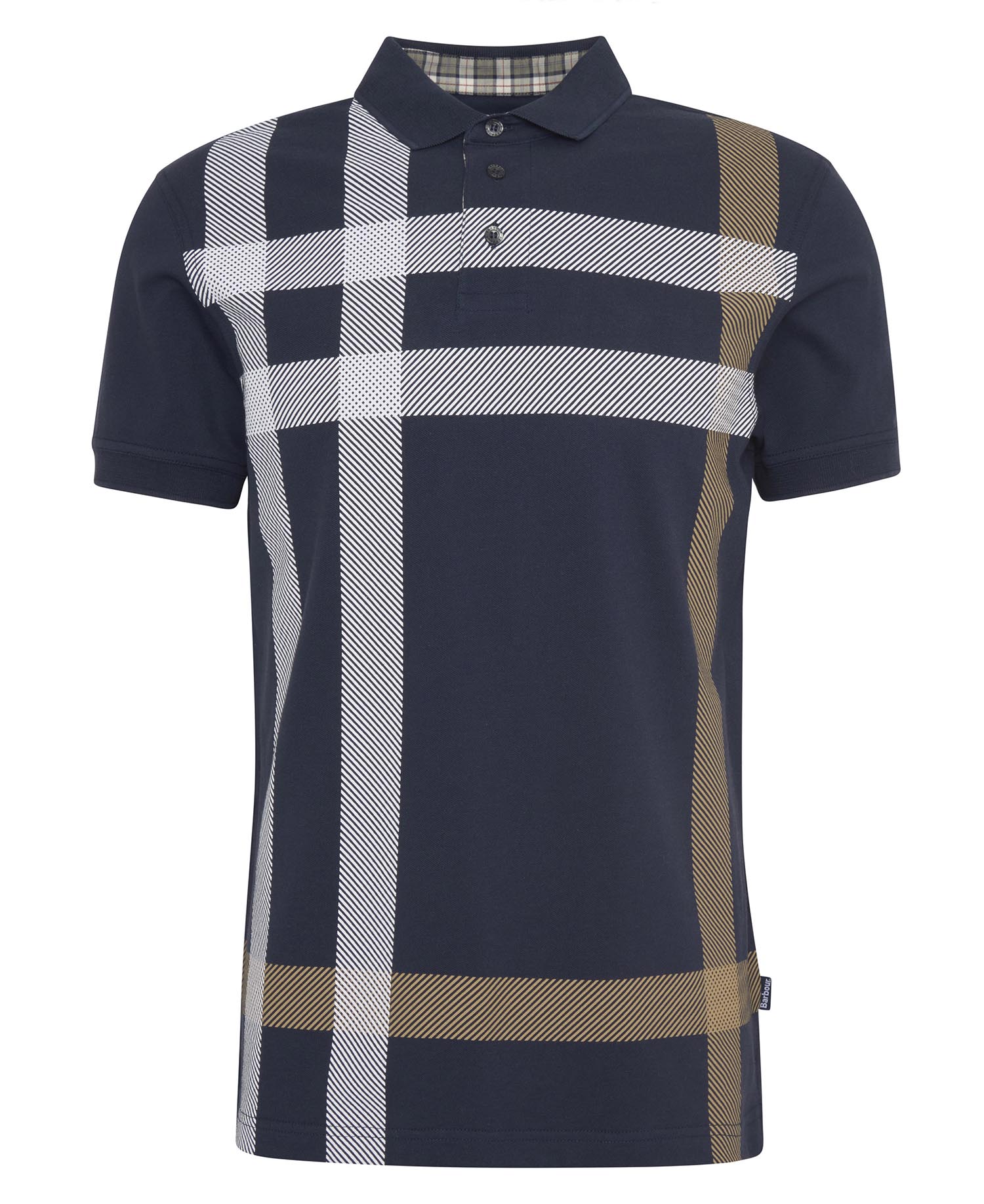 Barbour Blaine Tartan Short-Sleeved Polo Shirt - Navy/Pine