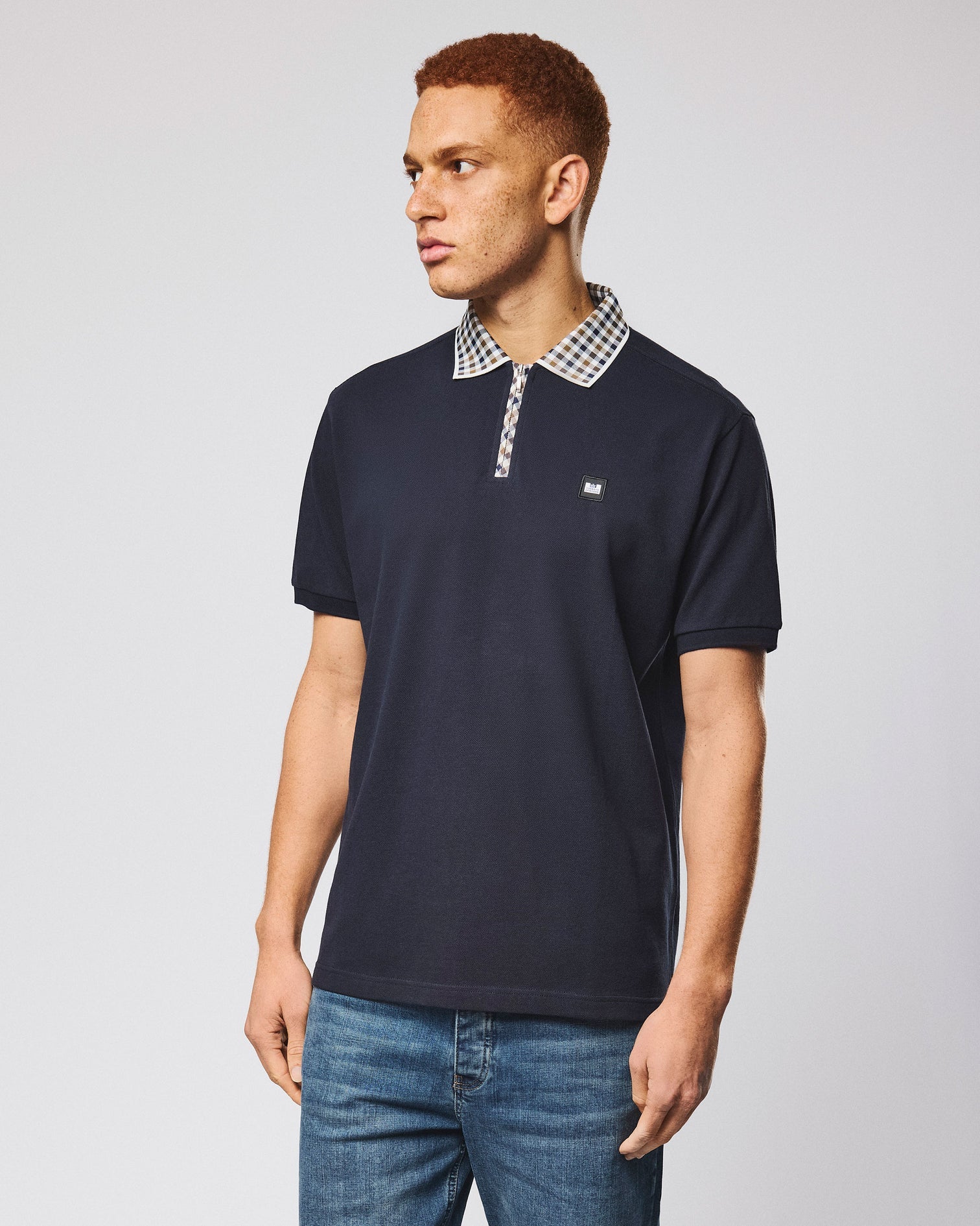 Weekend Offender Tipasa Jacquard Rib Polo - Navy