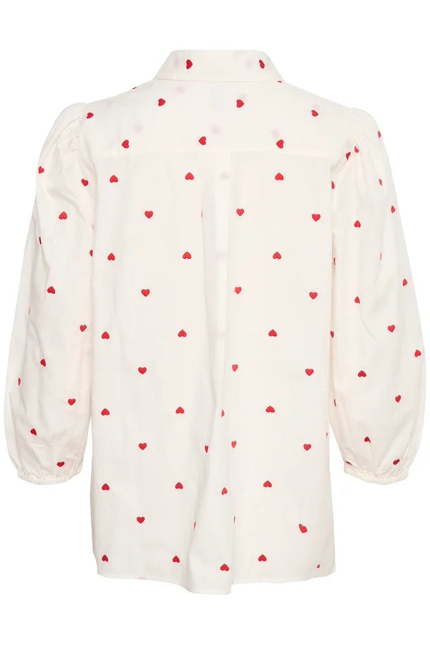 Culture Homa Shirt - White/Red Hearts