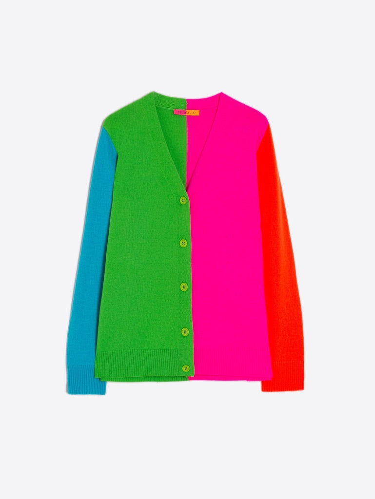 Vilagallo Theresa Knitted Cardigan  - Multicolour