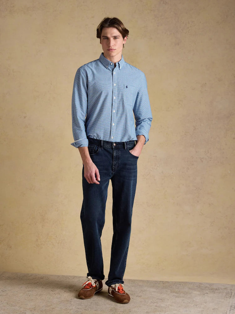 Joules Oxford Long Sleeved Blue Check Shirt