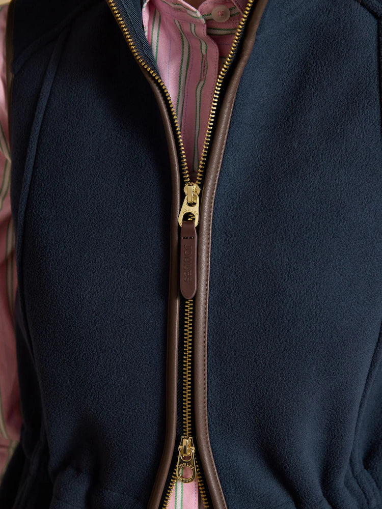 Joules Heritage Navy Blue Longline Polar Fleece Gilet