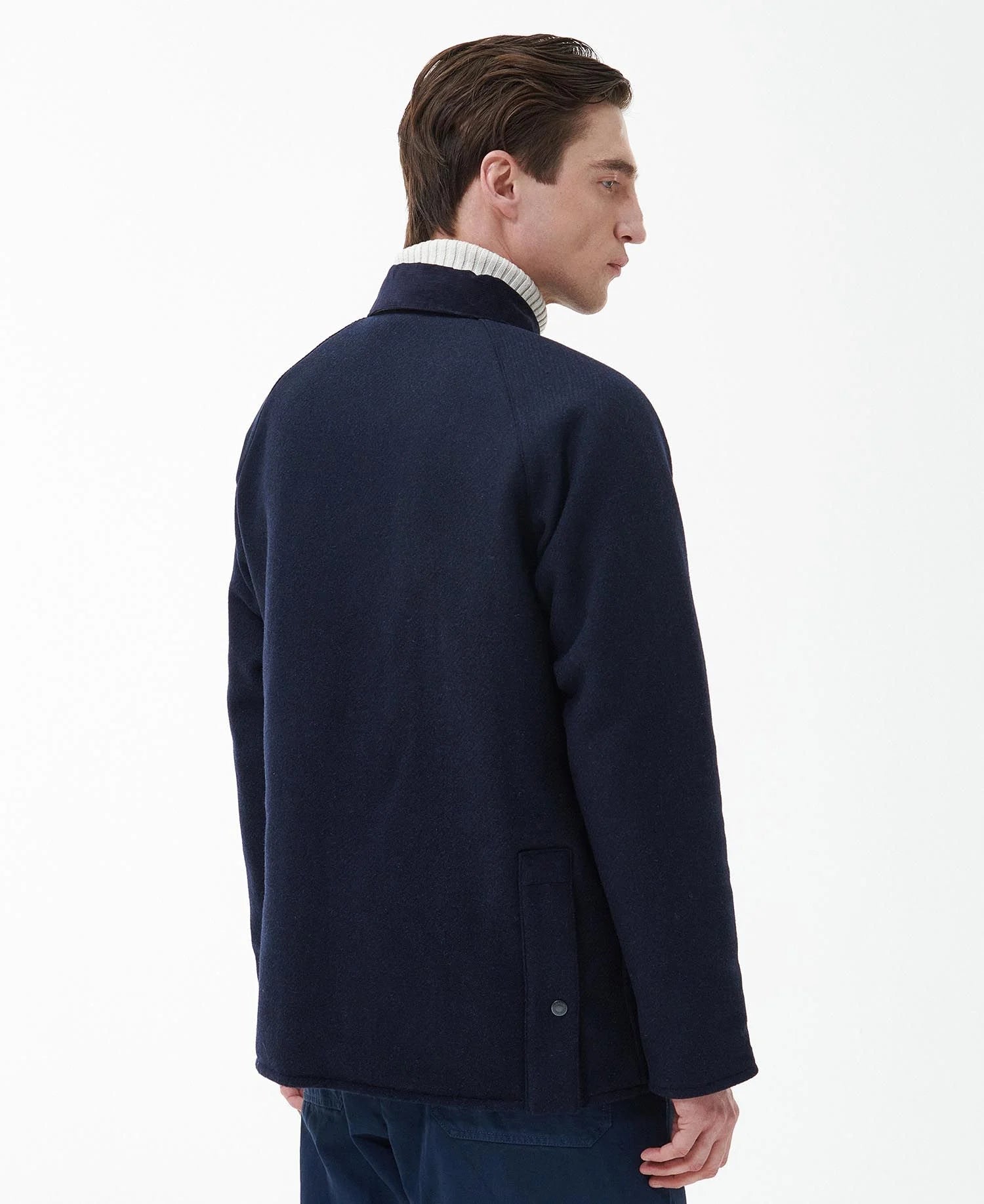 Barbour Bedale Wool Jacket - Navy