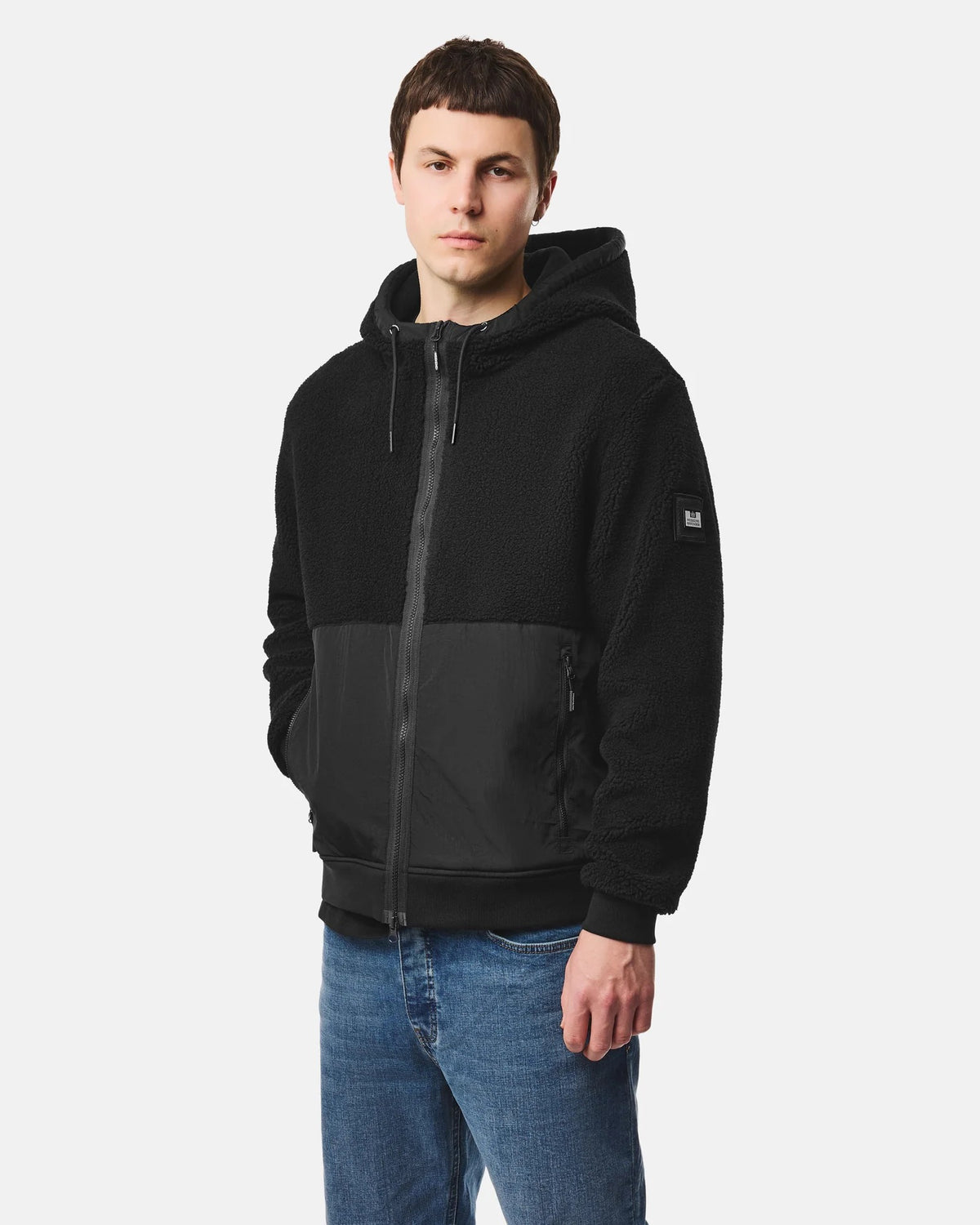 Weekend Offender Debden Zip Through Fleece Hoodie - Black