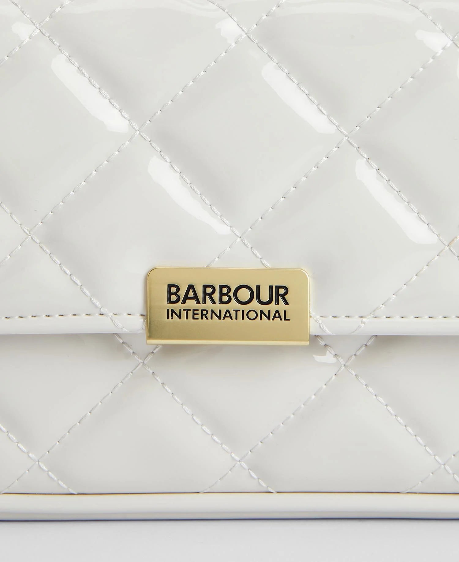 Barbour International Quilted Mini Soho Crossbody Bag - Gloss Silver Birch